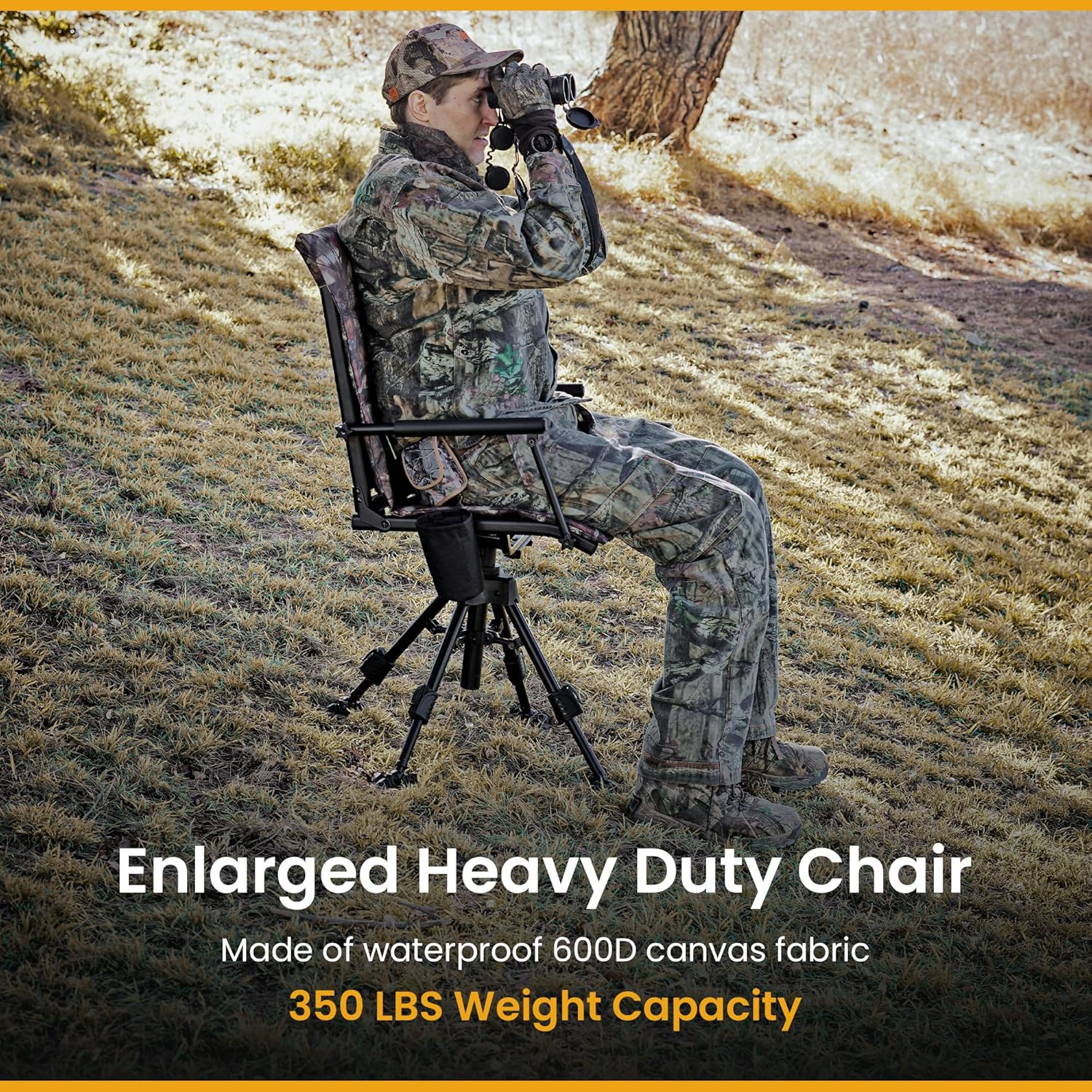 360° Hunting Swivel Blind Chair with Removable Camouflage Seat Pad