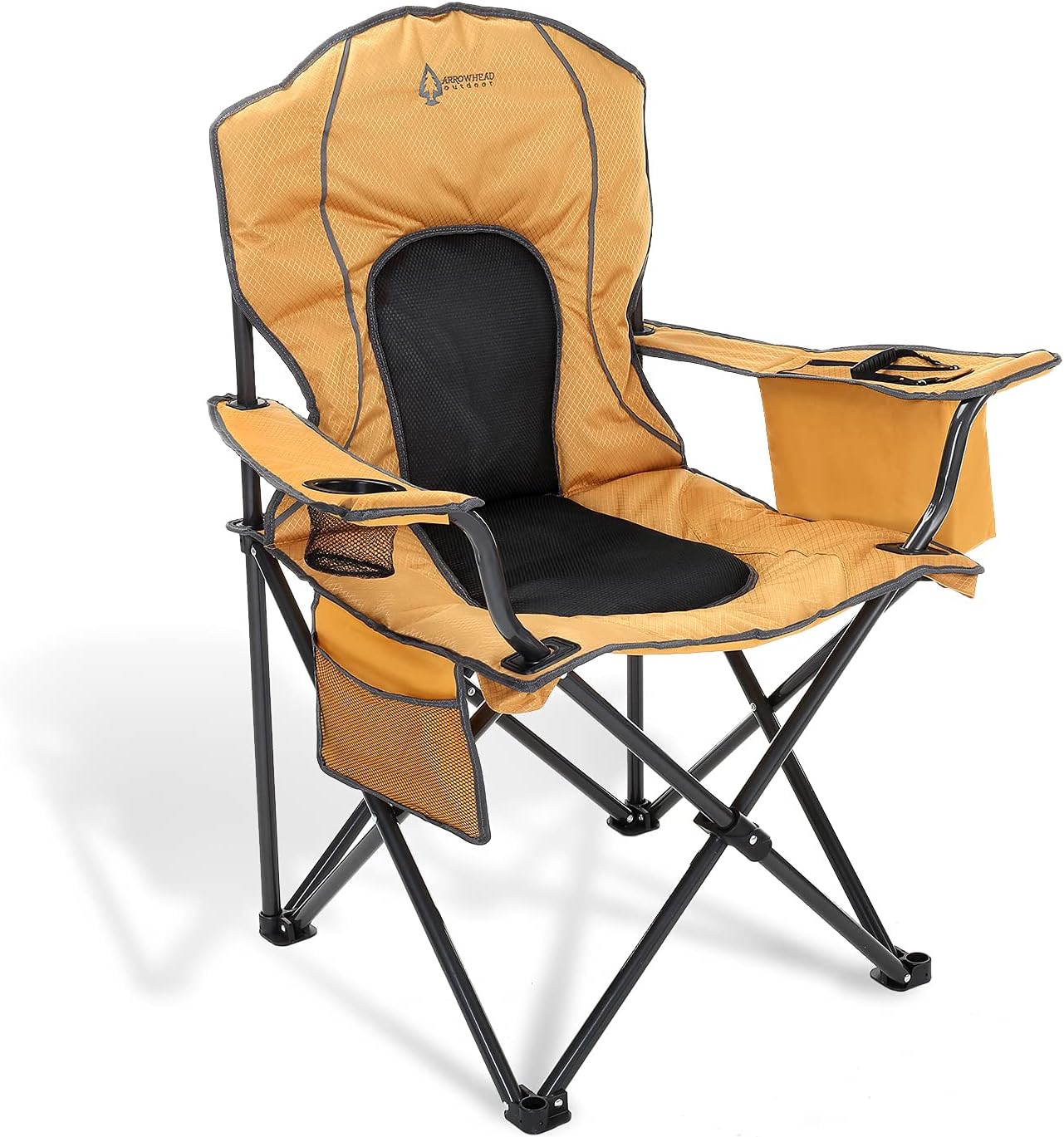 Portable Folding Camping Quad Chair w/ 4-Can Cooler