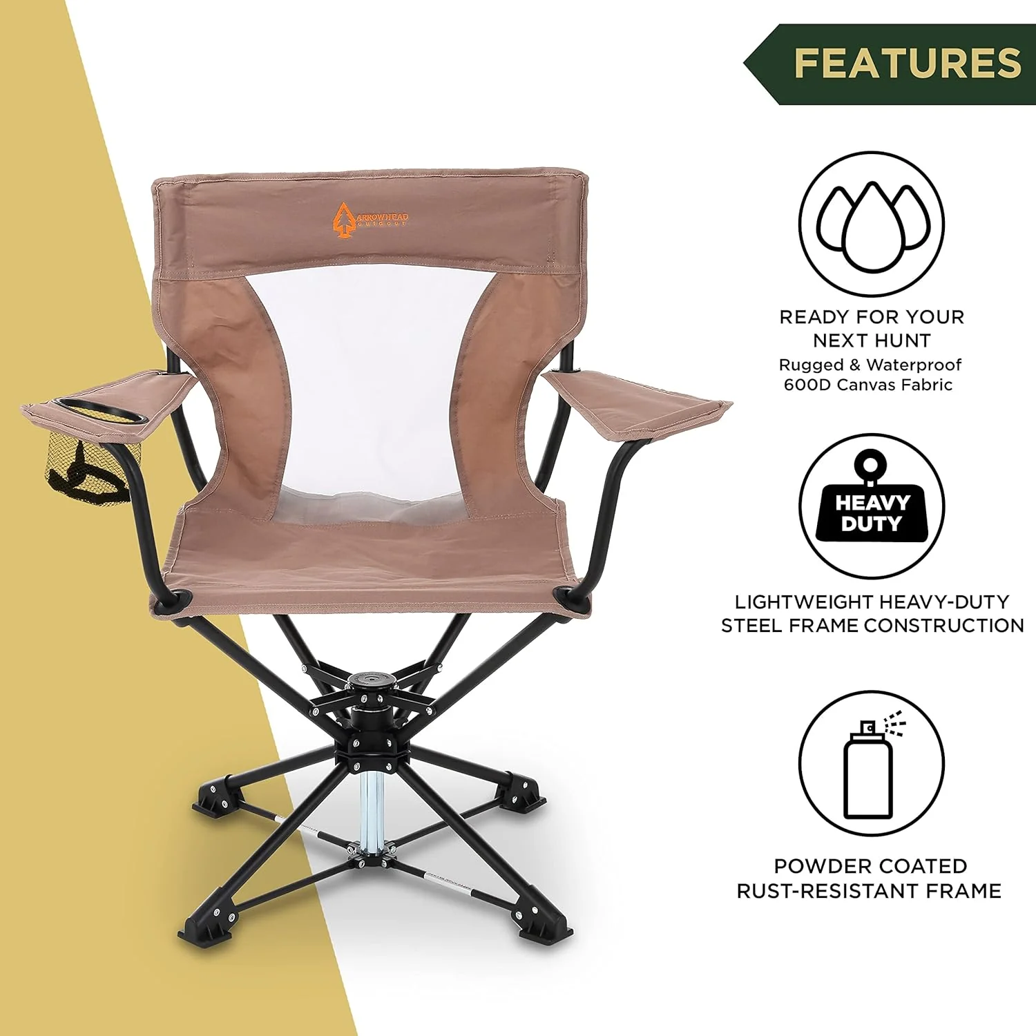 360° Degree Swivel Hunting Chair with Armrests