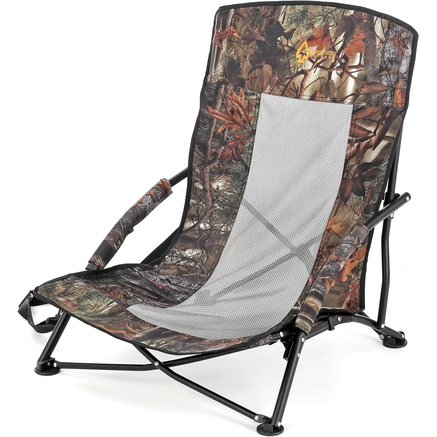 Portable Folding Turkey Hunting Blind Low Profile Chair with Padded Armrest