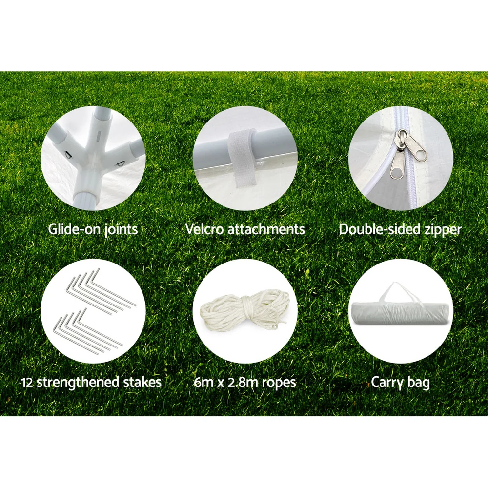 Gazebo Outdoor Marquee Wedding Gazebos Party Tent Camping White 3x6m