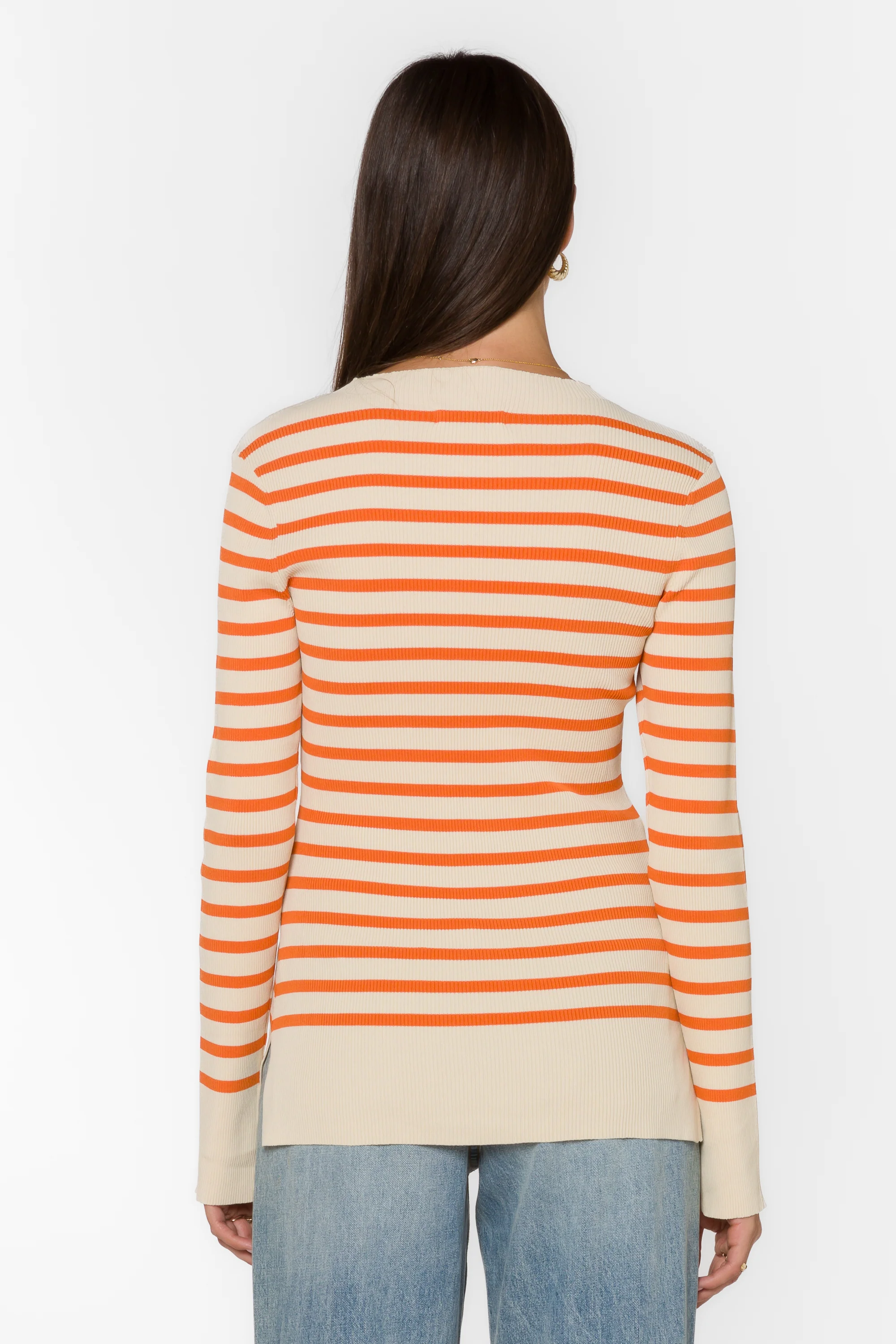 Teresa Off White Copper Stripe Sweater