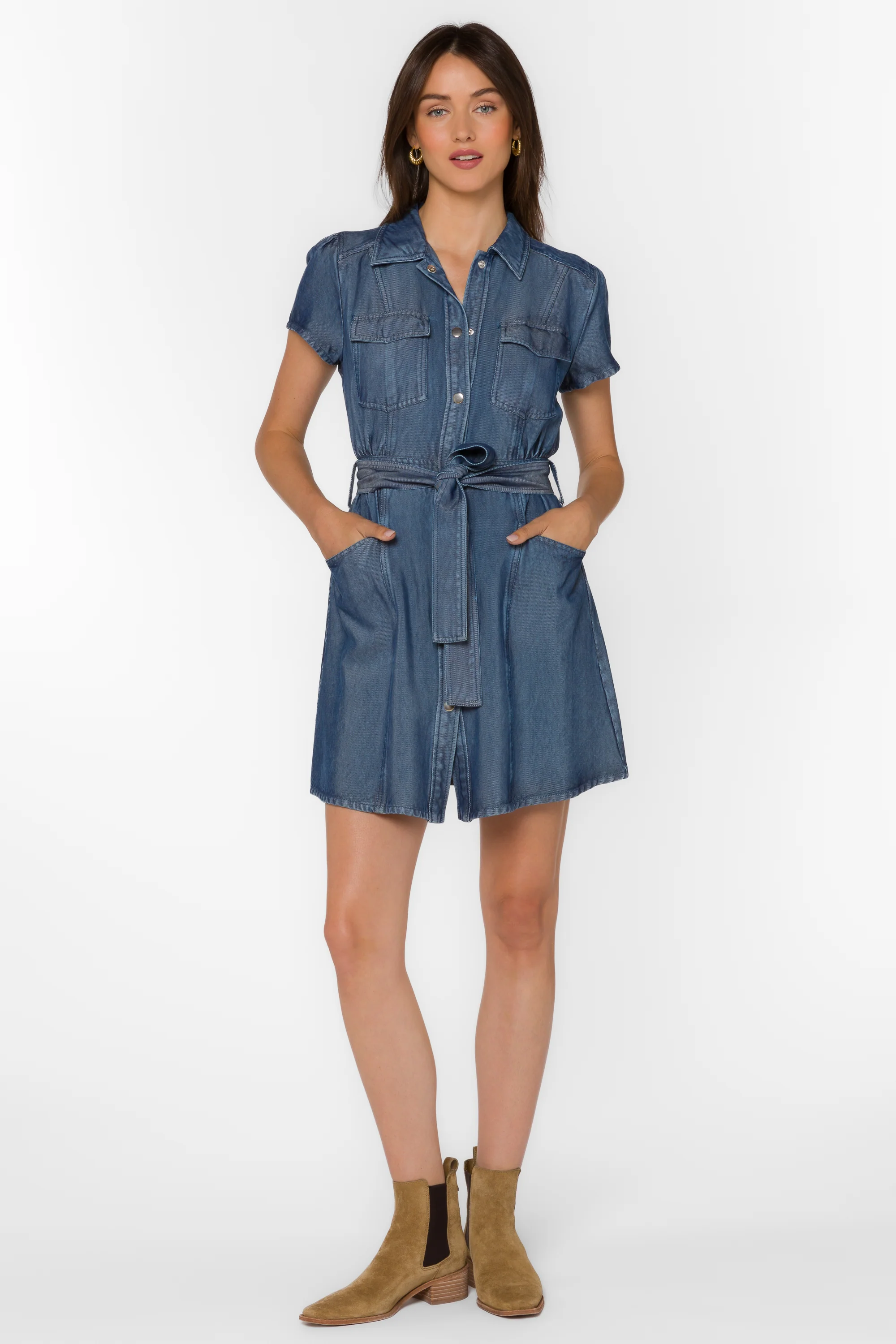 Fonda Calva Blue Dress