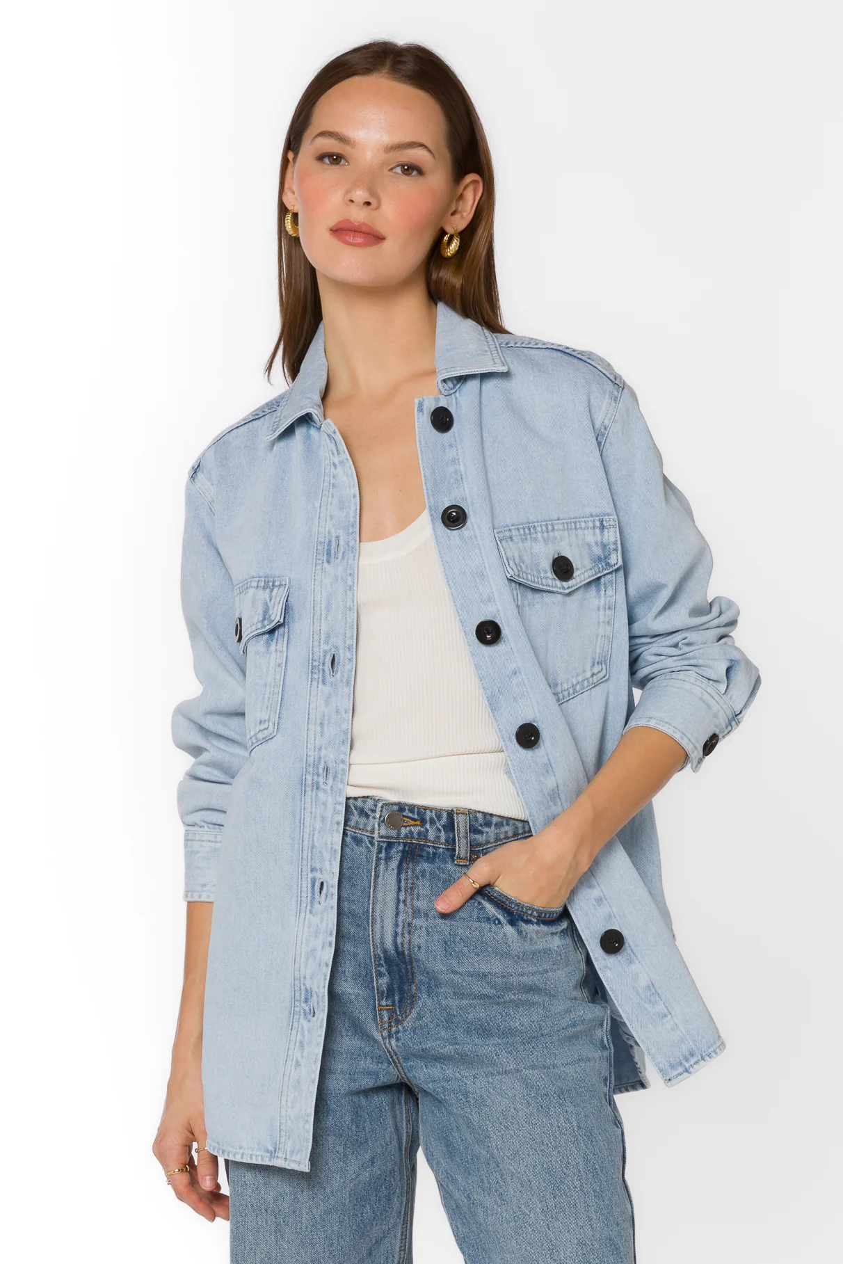 Austin Light Mineral Blue Shirt Jacket