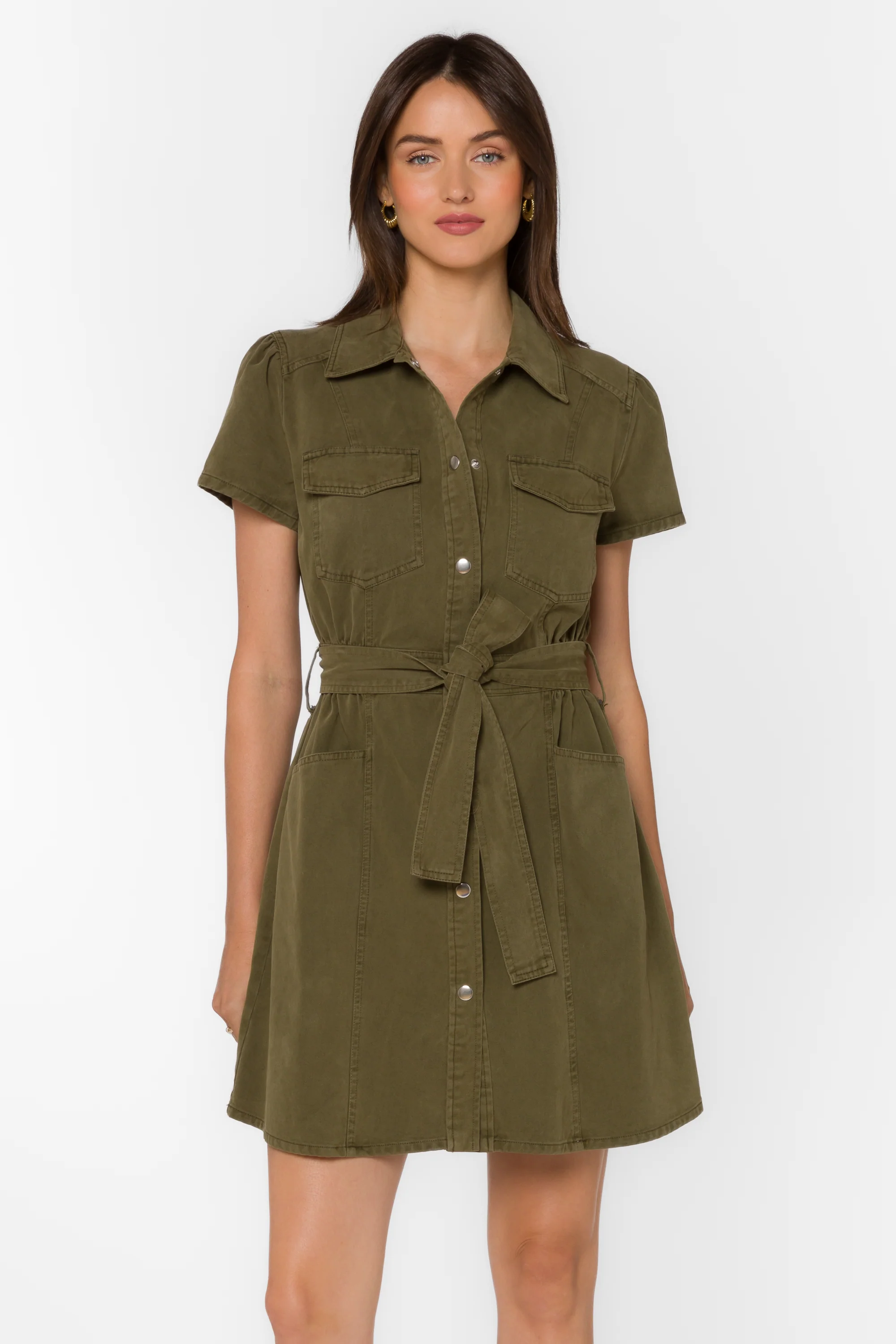 Fonda Army Green Dress
