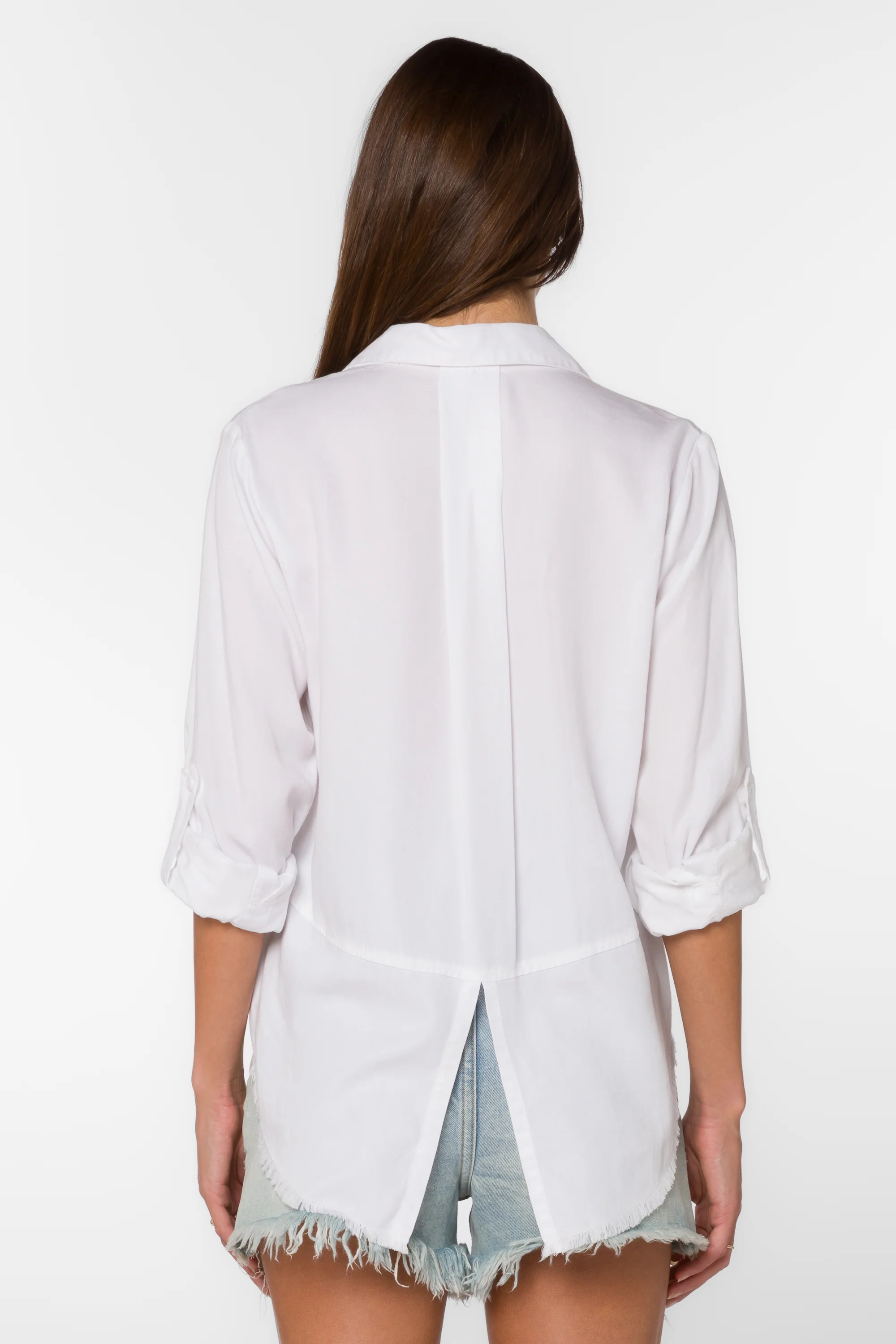 Riley Frayed Optic White Shirt