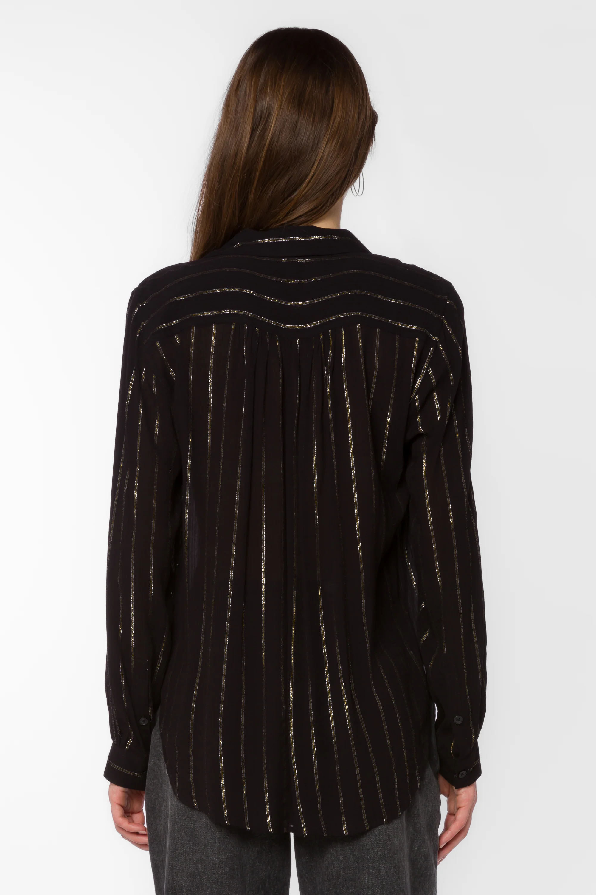 Kenzie Black Lurex Stripe Shirt