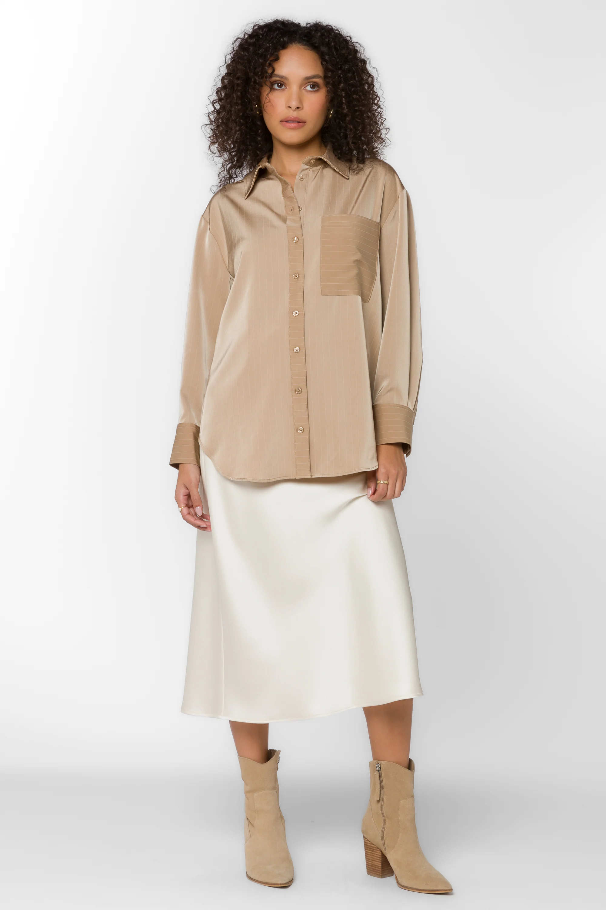 Sutton Taupe Stripe Shirt