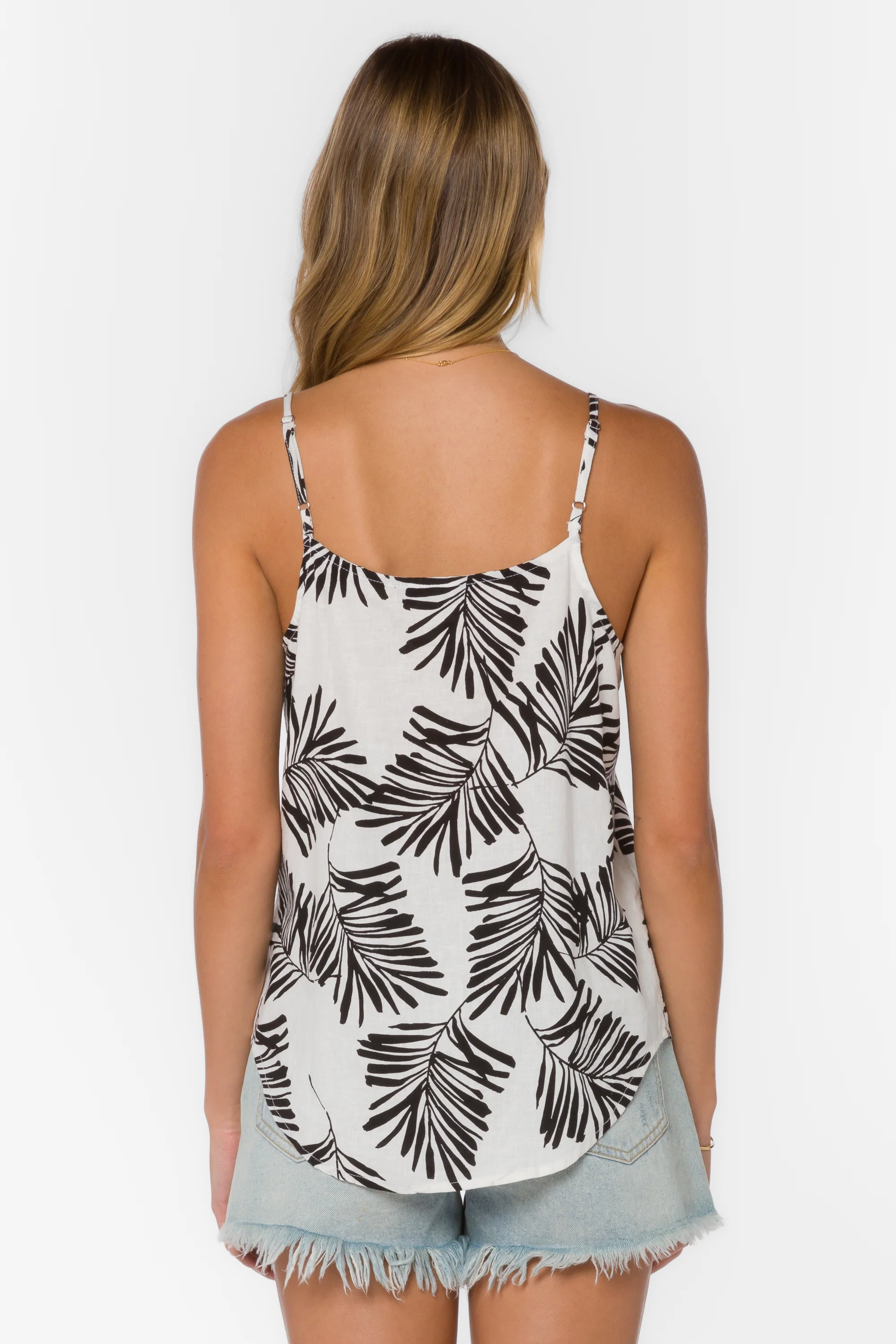 Victory Black White Palm Cami