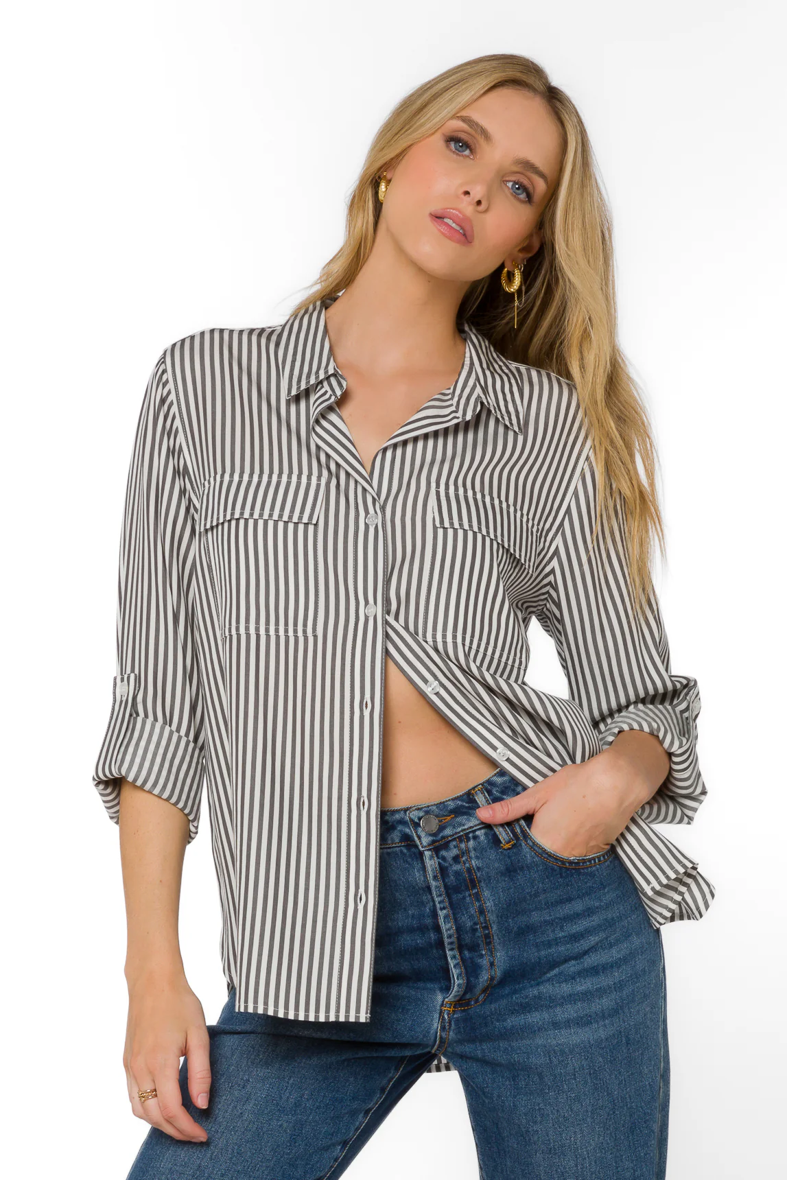 Talma Charcoal Stripe Shirt