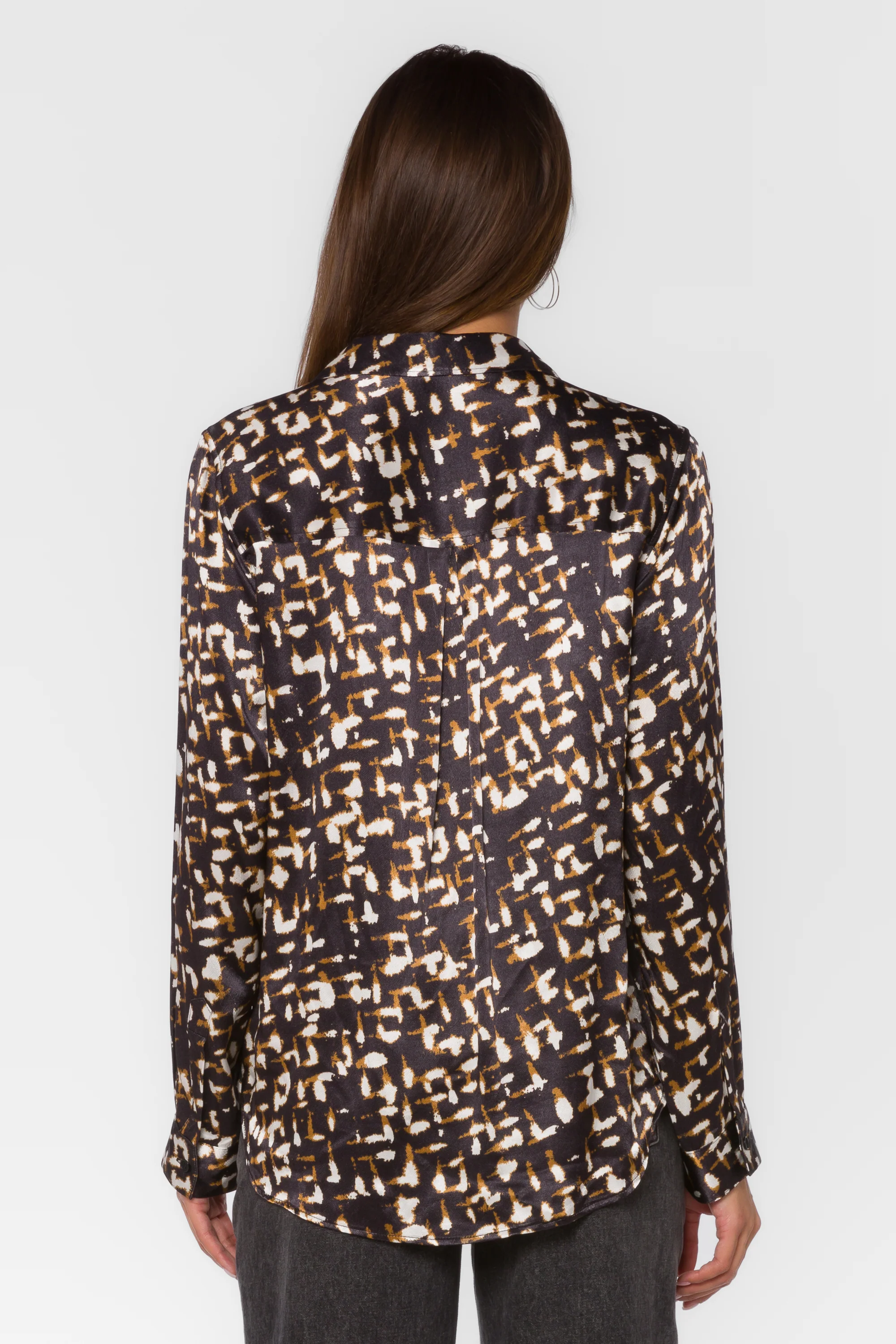 Benedita Black Abstract Geo Blouse