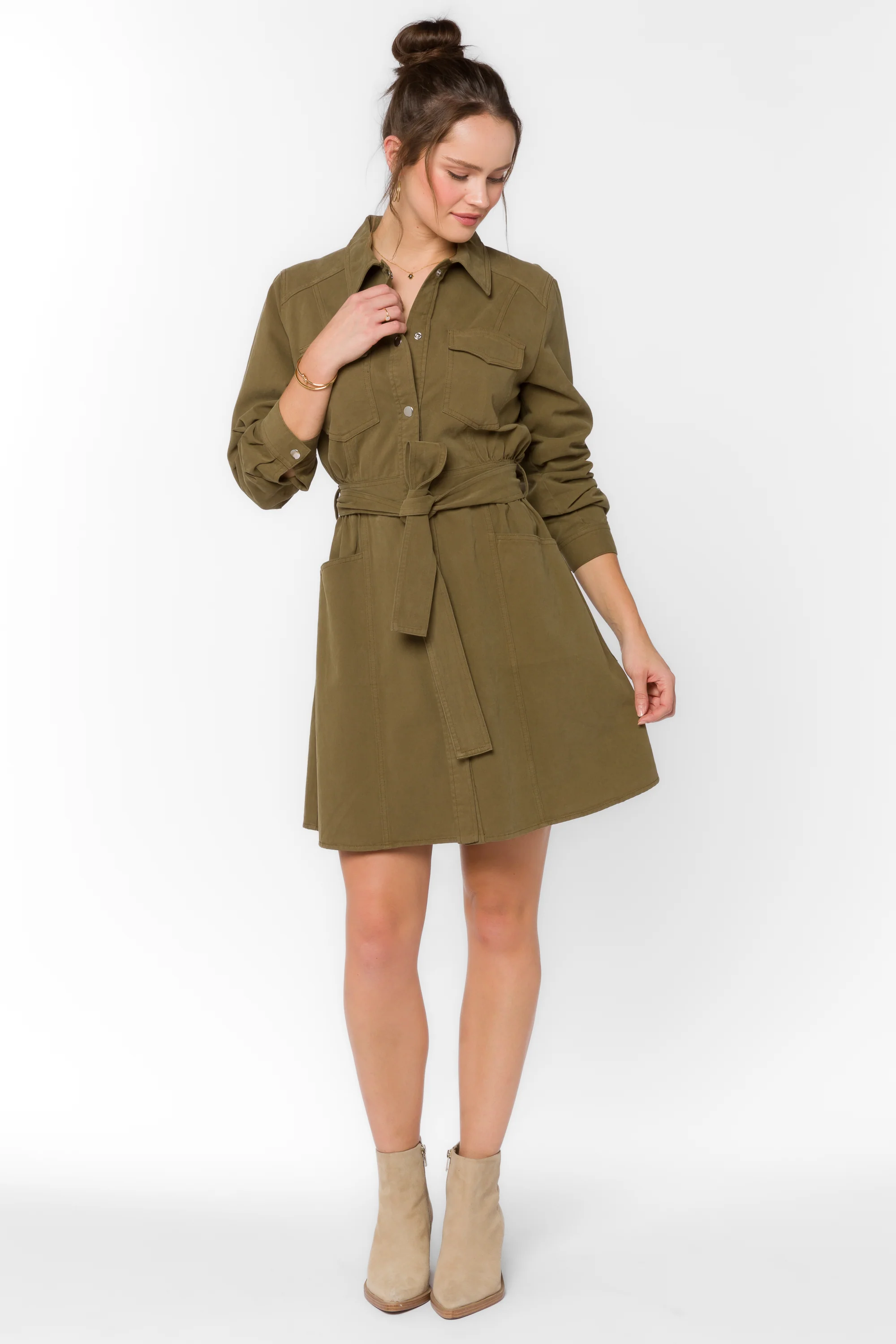 Deena Pesto Green Dress