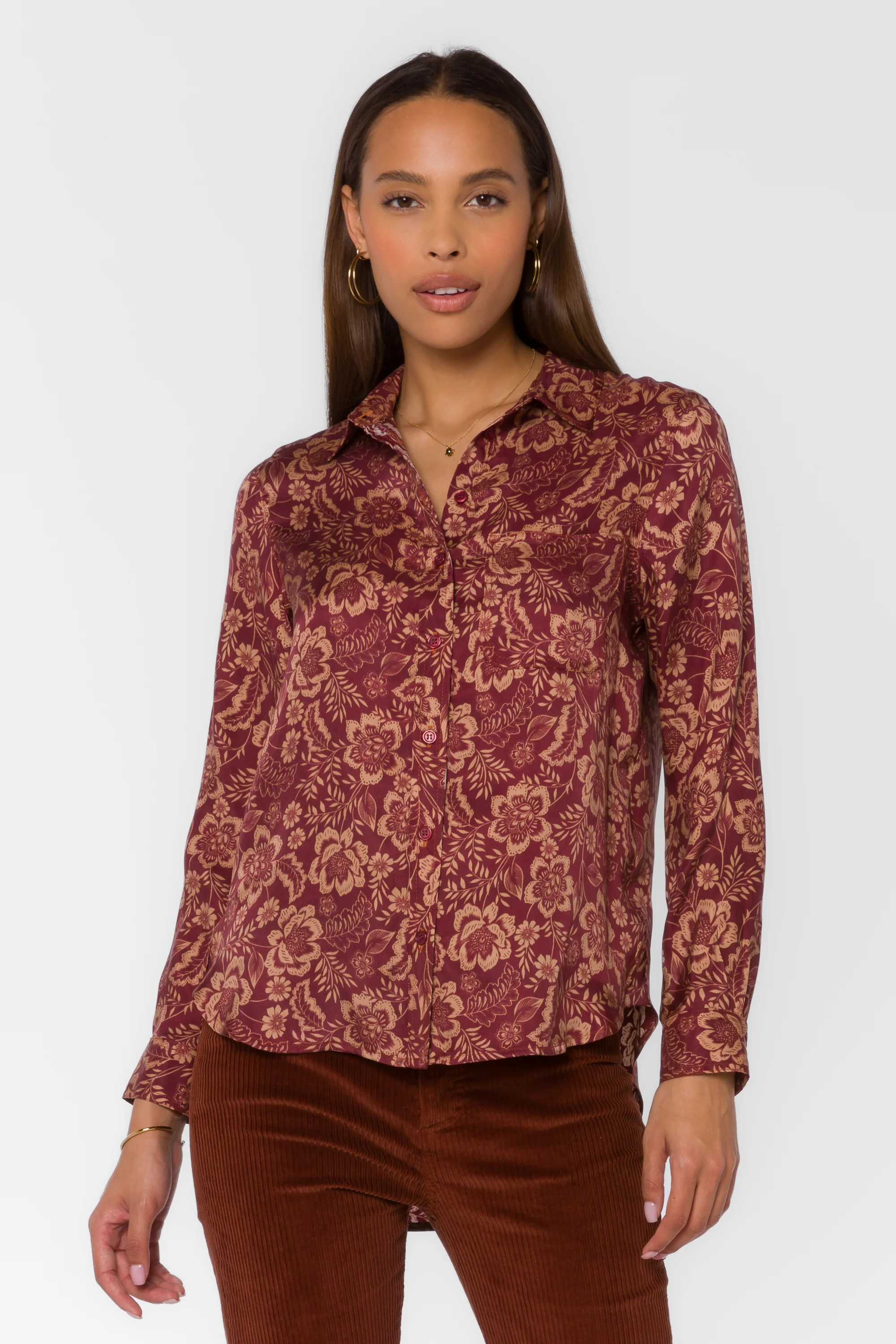 Bennett Sangria Floral Shirt