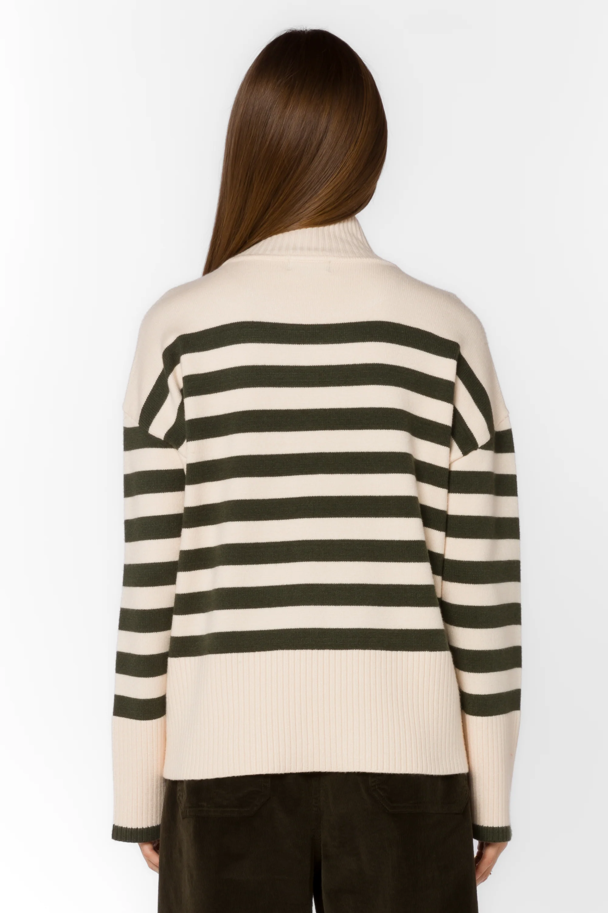 Caden Ivory Pine Stripe Sweater