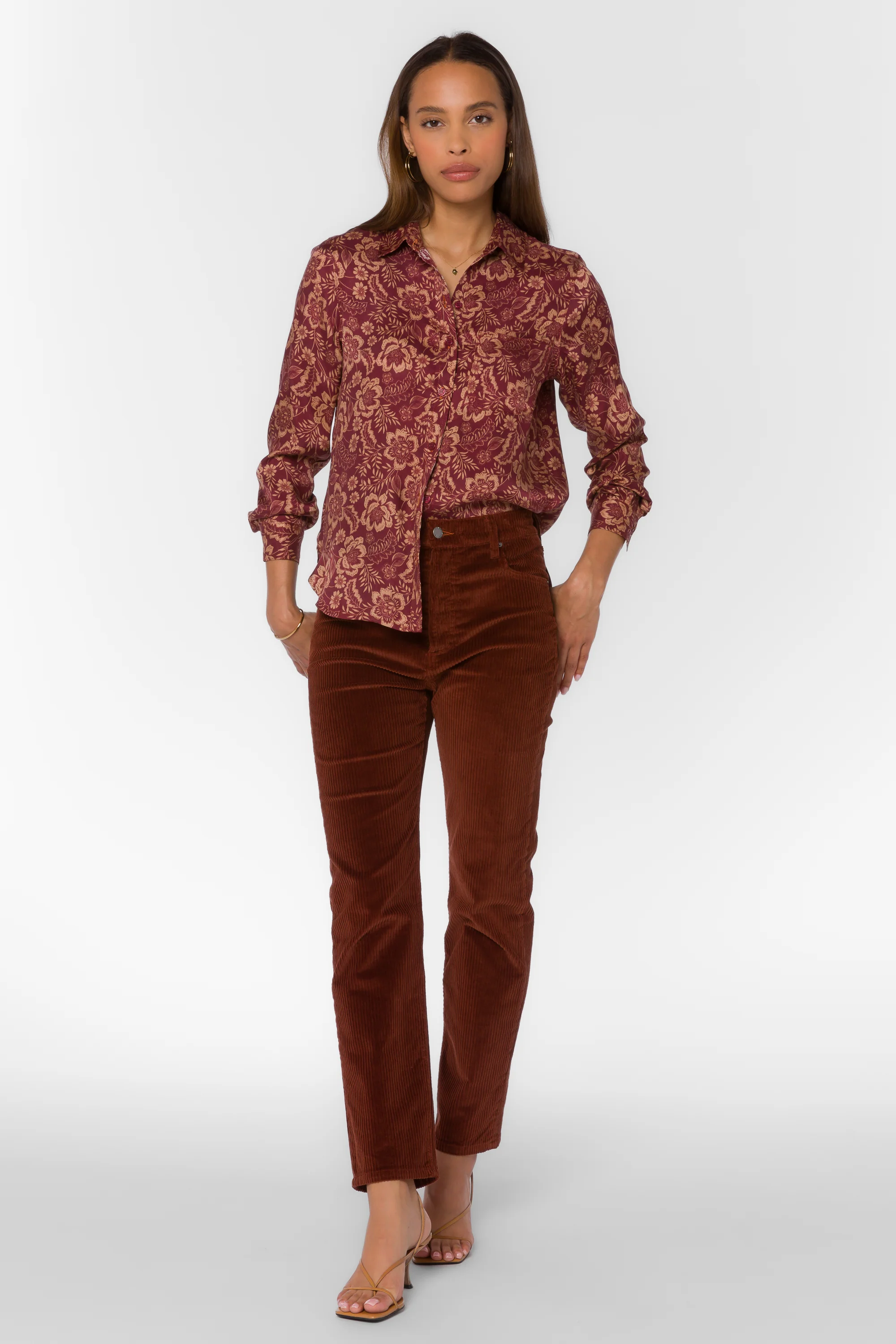 Bennett Sangria Floral Shirt