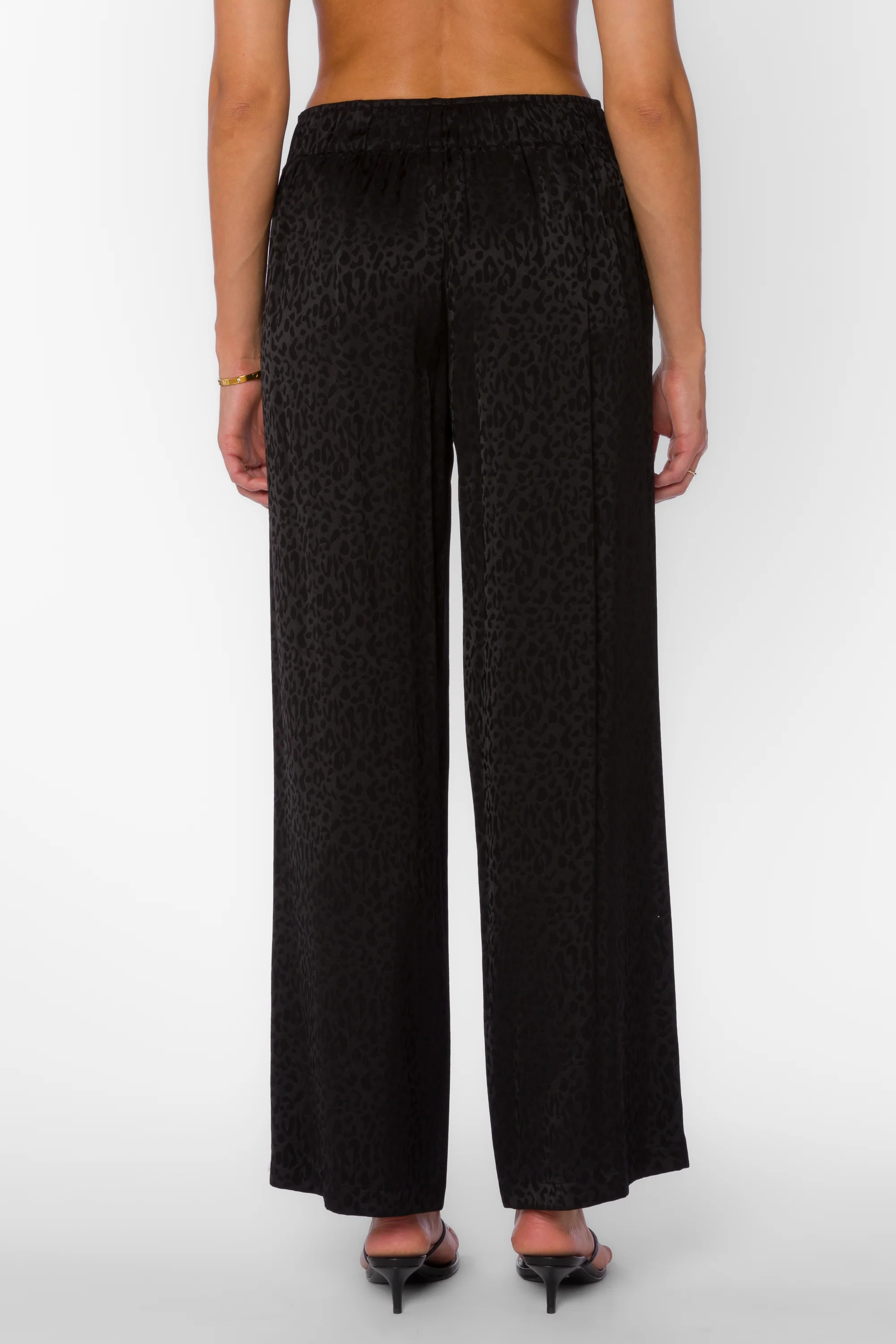 Kaelin Black Leopard Jacquard Pants