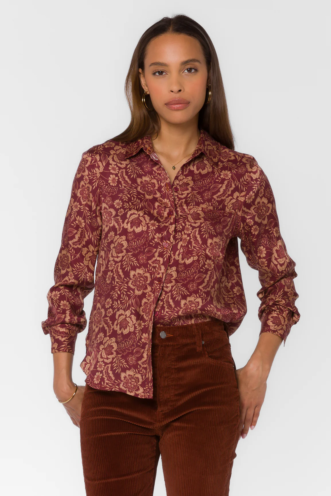 Bennett Sangria Floral Shirt