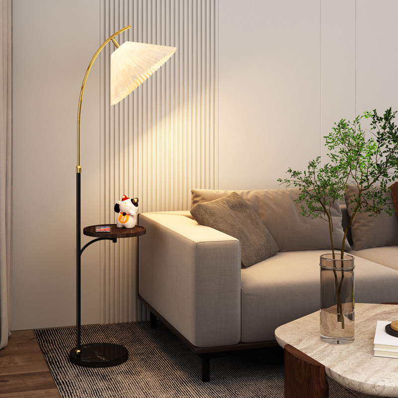 Modern Minimalist Floor Lamp With Marble Side Table