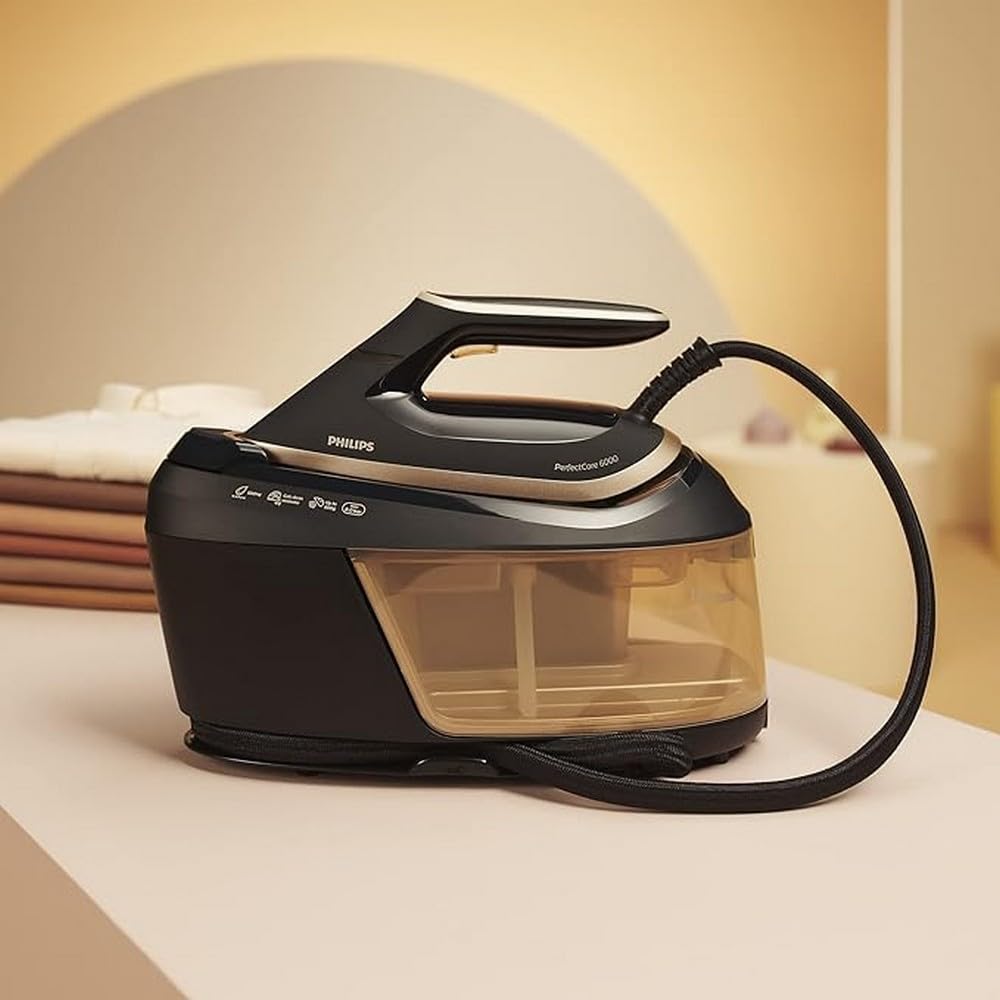 Philips PerfectCare Series 8000 Steam Generator - 2700W, 700g, 8.5 bar pressure, OptimalTEMP Technology, 1.8 L tank, Black/Gold (PSG8140/80)