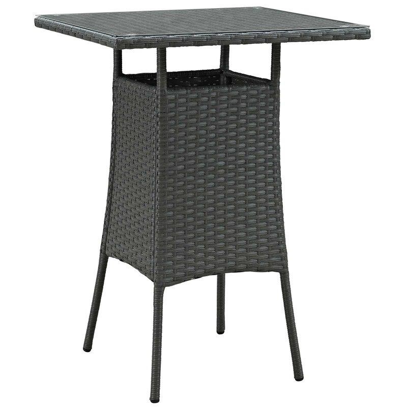 Tripp Square 4 - Person 31.5'' Long Bar Height Dining Set with Cushions