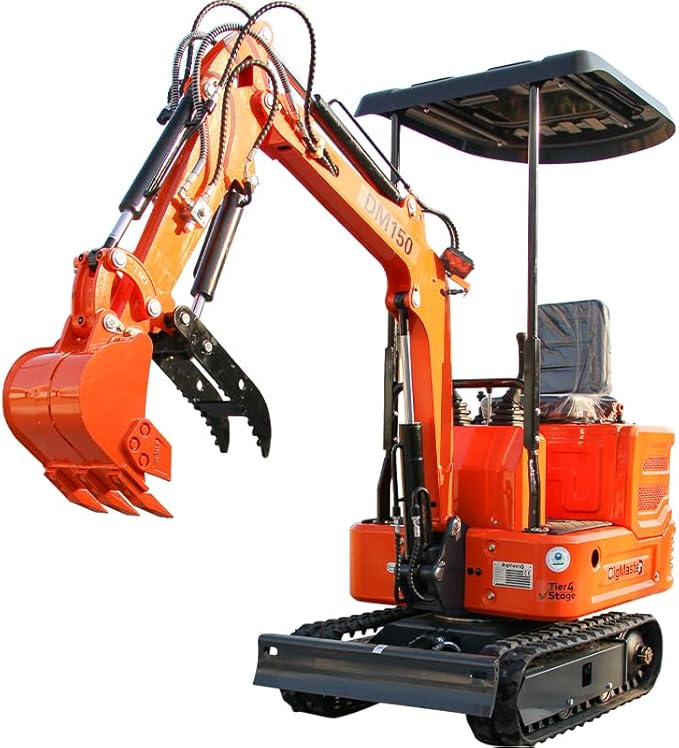 2,000 lbs Mini Crawler Excavator Hydraulic Thumb Canopy B&S Engine EPA for Garden, Farm, Park, Road Micro Digger USA Stock