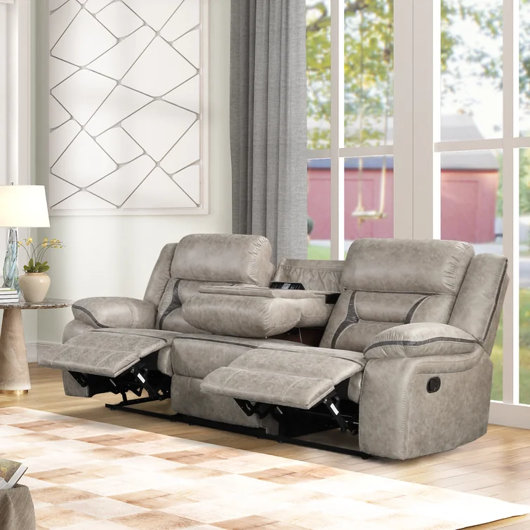 Wallart 88'' Pillow Top Arm Reclining Sofa
