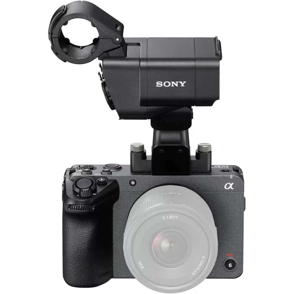 Sony FX30 Digital Cinema Camera with XLR Handle Unit + Sony E 10-20mm f/4 PZ G Lens + 128GB Memory Card + Generic NP-FZ100 Battery + Striker Photo Kit (11 Pieces) + TL-50 Camera Case + Cleaning Cloth