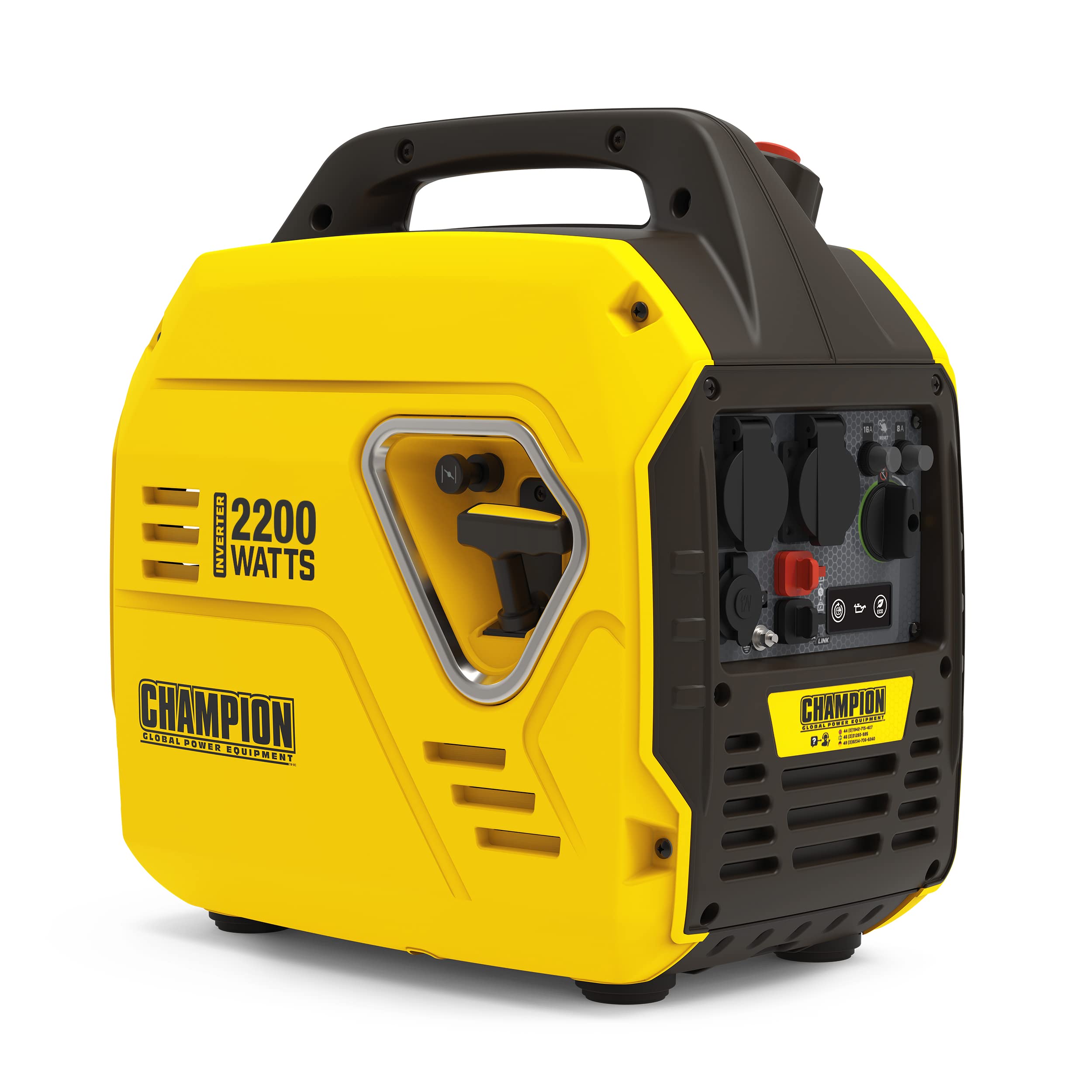 Champion Power Equipment The Mighty Atom Power Generator (2200W Inverter Petrol Only, 58dBA - 7m Distance, 12V DC Socket and Dual Port USB Adapter, for Camping / Outdoor) 9200i-EU