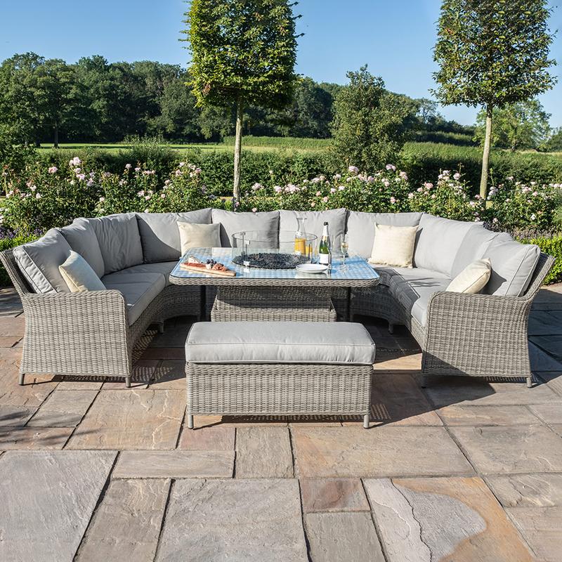 Royal U Shaped Sofa Set with Fire Pit Table