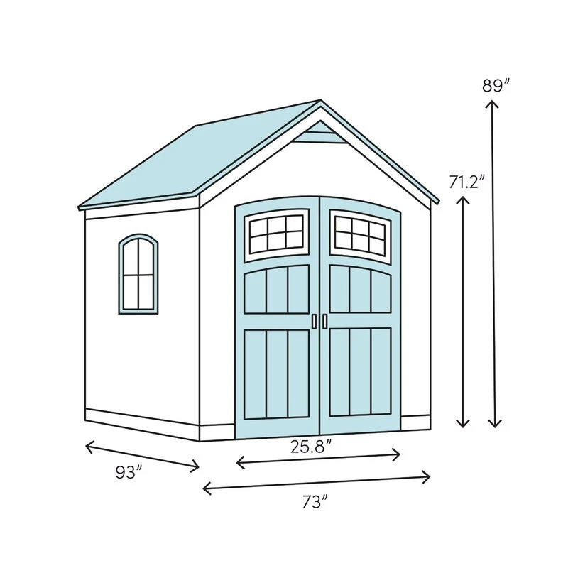Manor 6' wide x 7.5' deep plastic storage shed