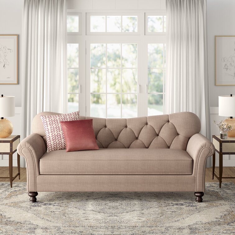 Crippen 88'' Rolled Arm Sofa with Reversible Cushions