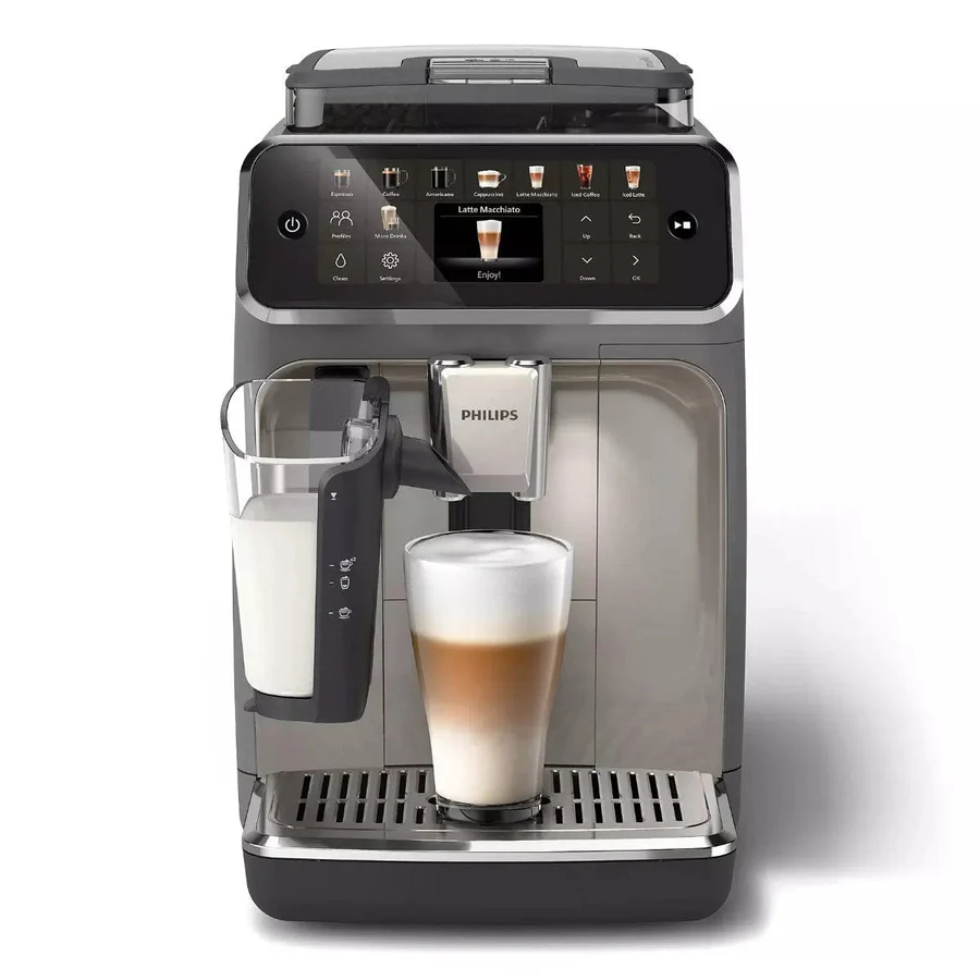 Last chance | Philips - 5500 Fully Automatic Espresso Machine with LatteGo Milk Frother, Grey Chrome - Black/Silver