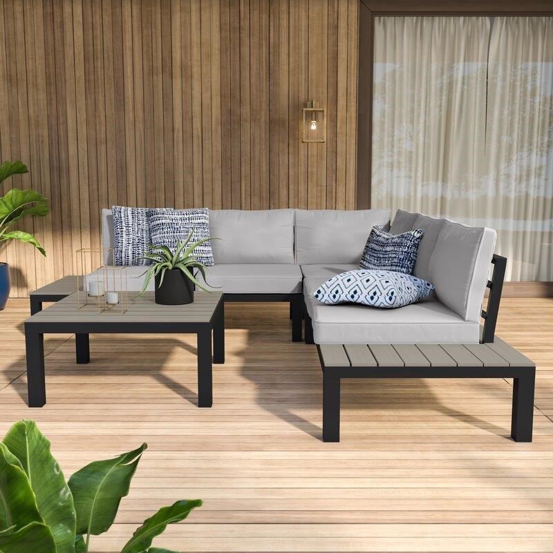 Claunch Metal 4 - Person Seating Group with Cushions