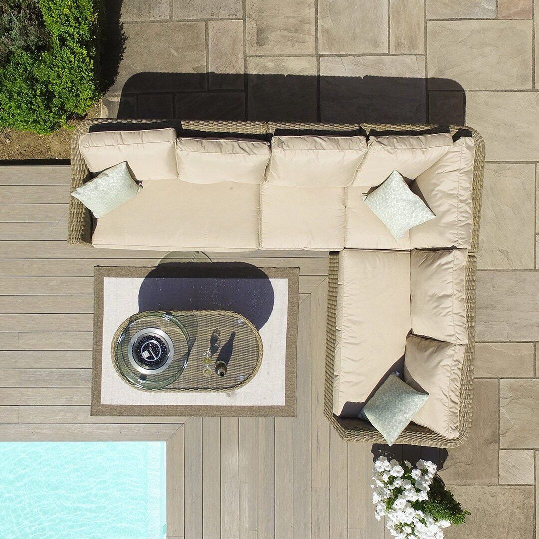 Winchester Large Corner Sofa Set with Fire Pit Table