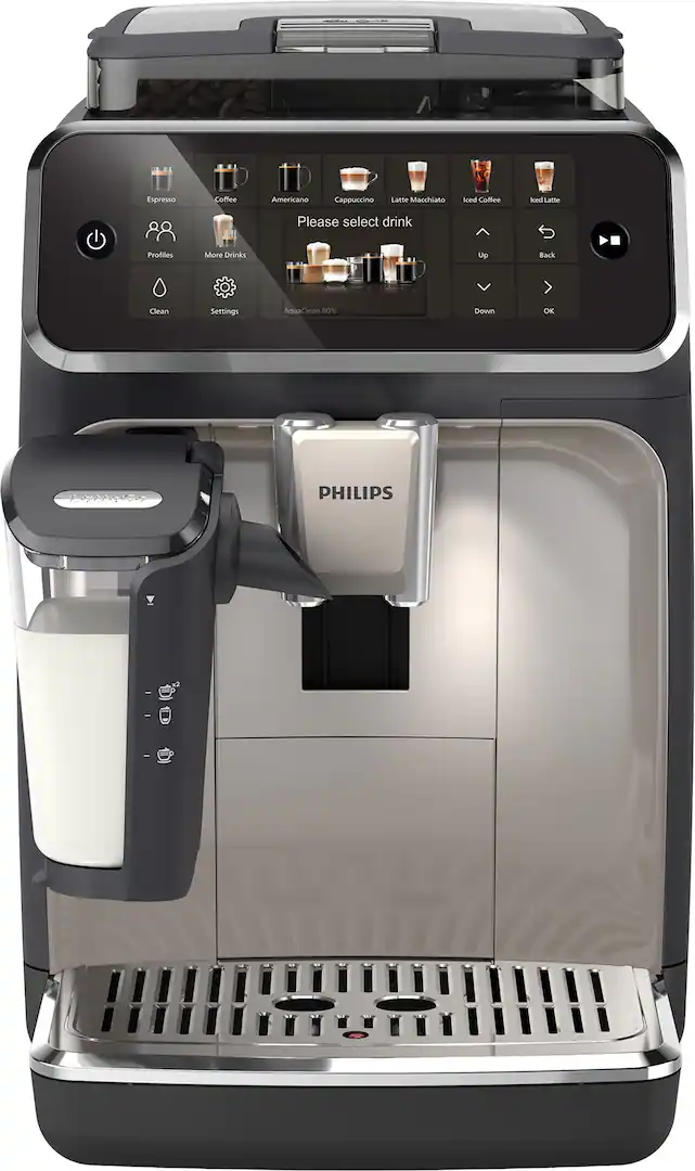 Last chance | Philips - 5500 Fully Automatic Espresso Machine with LatteGo Milk Frother, Grey Chrome - Black/Silver