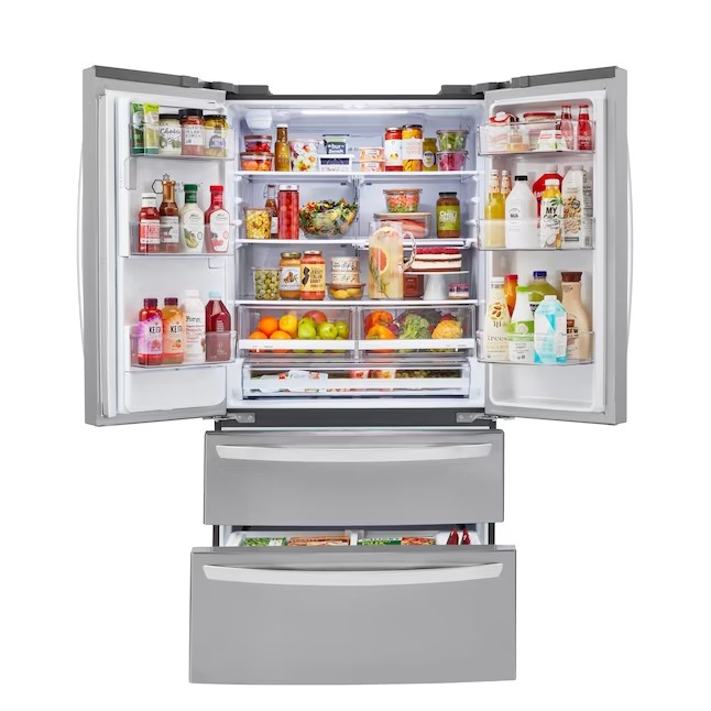 Last chance | LG Craft Ice Smart WiFi Enabled 27.8-cu ft 4-Door Smart French Door Refrigerator with Dual Ice Maker (Fingerprint Resistant) ENERGY STAR