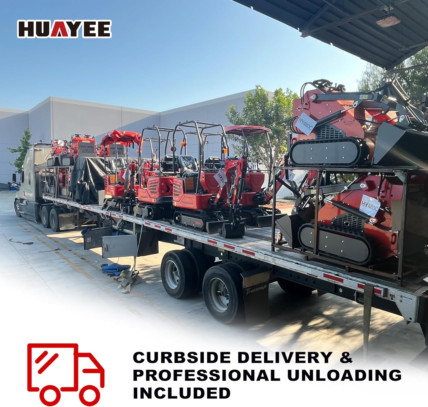 HY10C 1 Ton Mini Excavator, 13.5HP Gasoline Powered Compact Digger with EPA Certificate, Tracked Backhoe for Trenching, Farming, Landscaping, Curbside delivery & Professional unloading Included