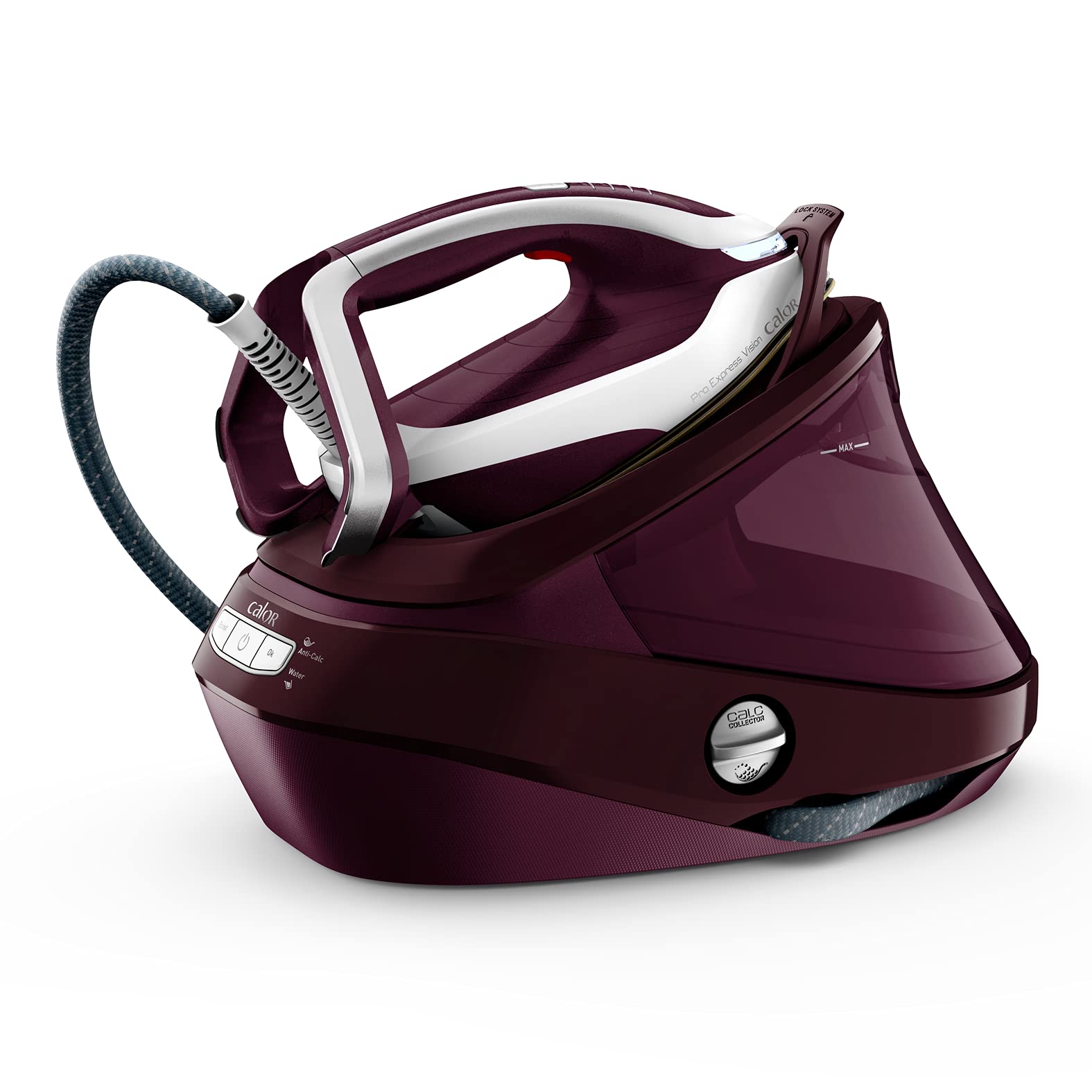 Calor Pro Express Vision Steam generator, Smart LED light on the iron, Pressure of 8.3 bars, Ultra-powerful, Steam flow 180 g/min, Steam jet 680 g/min, Anti-limescale, Made in France GV9810C0