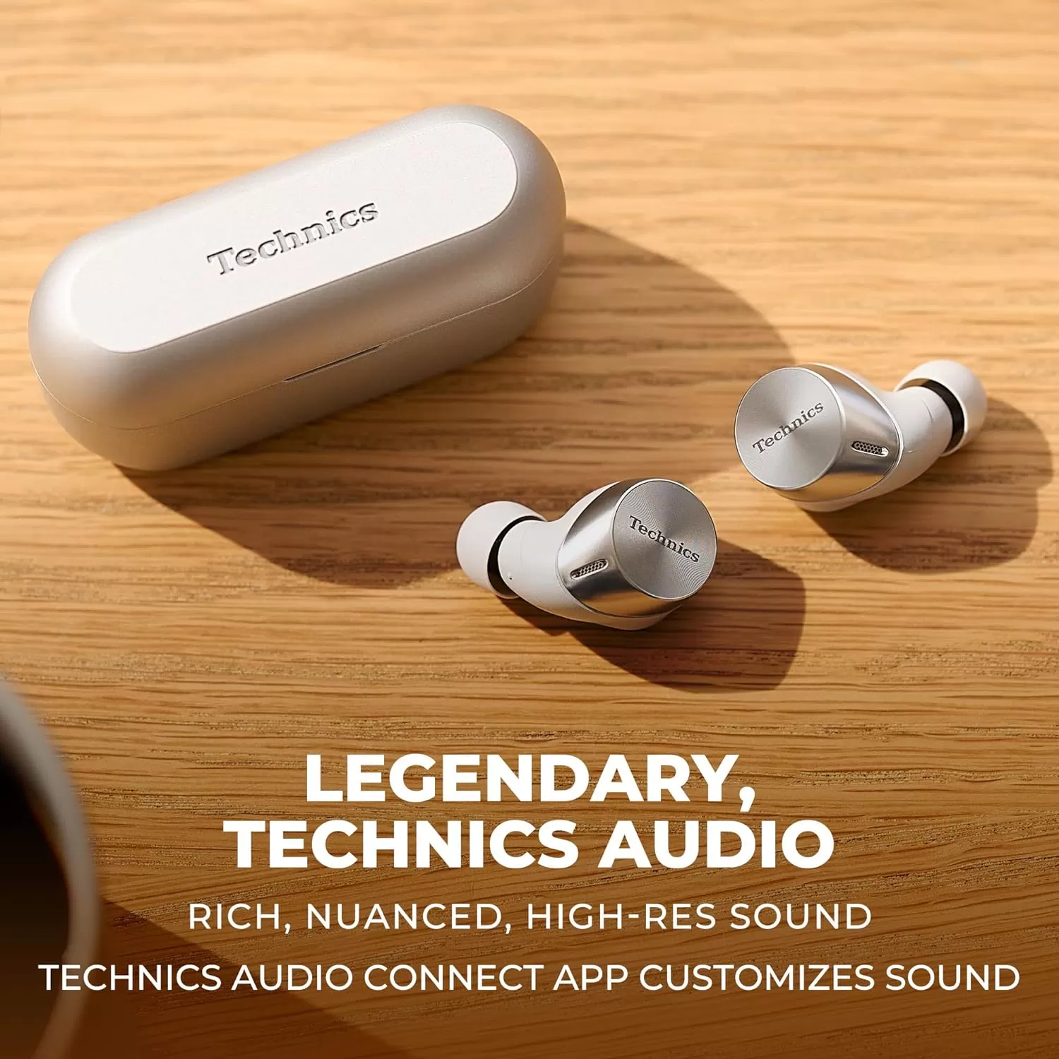 Technics HiFi True Wireless Multipoint Bluetooth Earbuds with Noise Cancelling, 3 Device Multipoint Connectivity, Wireless Charging, Impressive Call Quality, LDAC Compatible - EAH-AZ60M2-S (Silver)