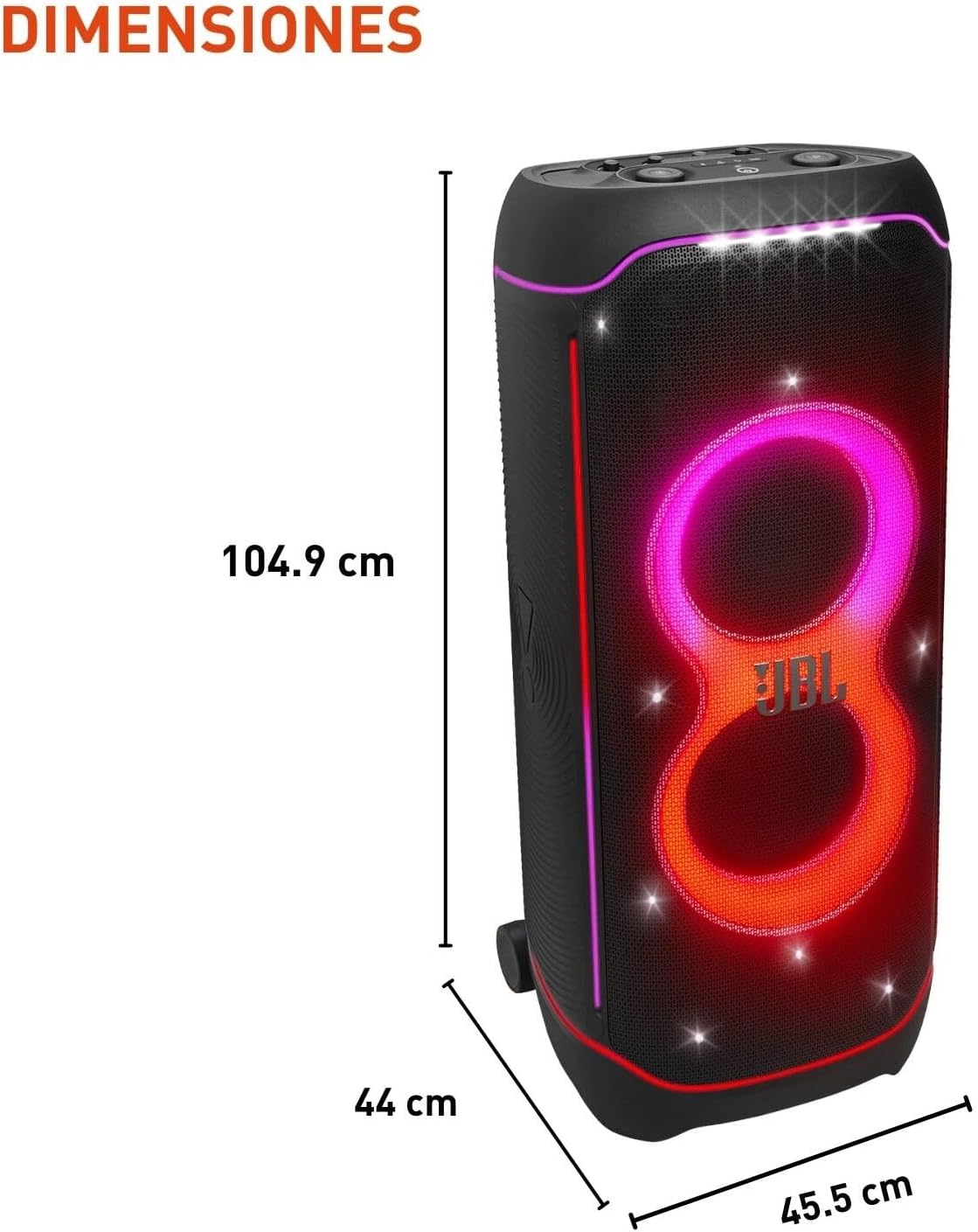 Last chance | JBL Partybox Ultimate - Multi Purpose Party Speaker, with Wi-fi & Bluetooth Connectivity, Wireless, Lightshow, IPx4 Slashproof, Dual Mic & Guitar Inputs, Handle & Sturdy Wheels, Black