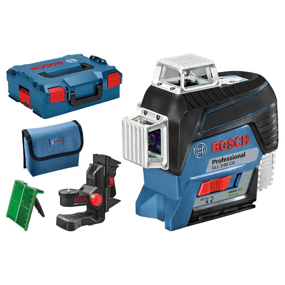 BOSCH 3 x 360掳 Multi-Line Laser Level Green Beam with Bluetooth GLL3-80CG