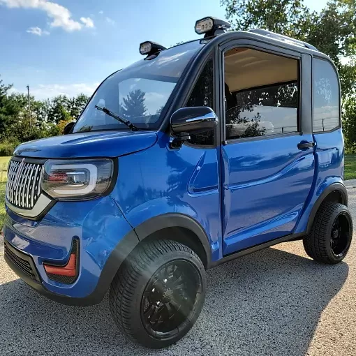 Last chance | LE Coco Coupe Electric Golf Car Small LSV Low Speed Vehicle Golf Cart 4 Seater 60v Scooter Car - LIGHT BLUE