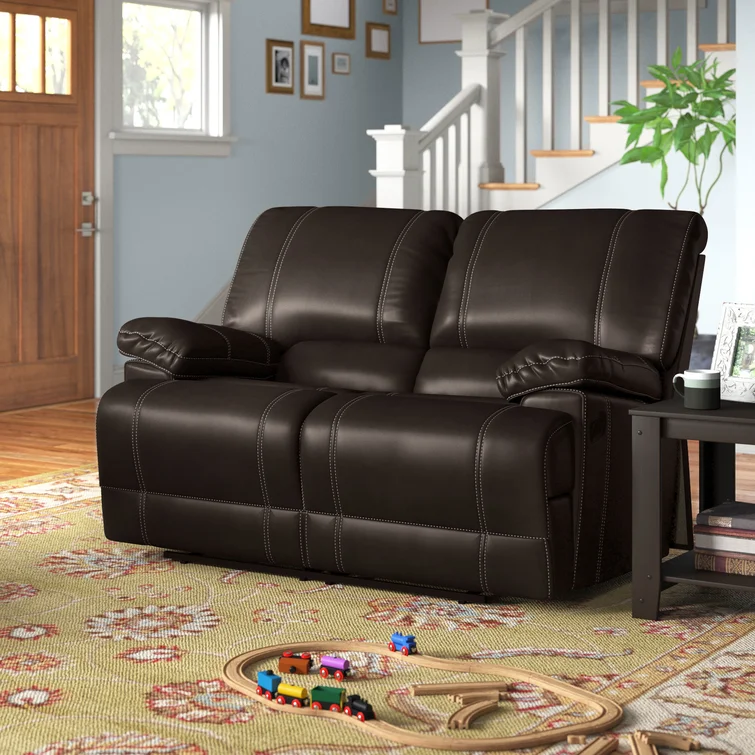 EDGAR 61'' FAUX LEATHER PILLOW TOP ARM RECLINING LOVESEAT