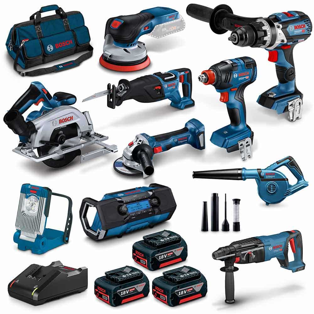 Last chance | BOSCH 18V Brushless 10 Piece 3 x 5.0Ah Combo Kit 0615990N3B