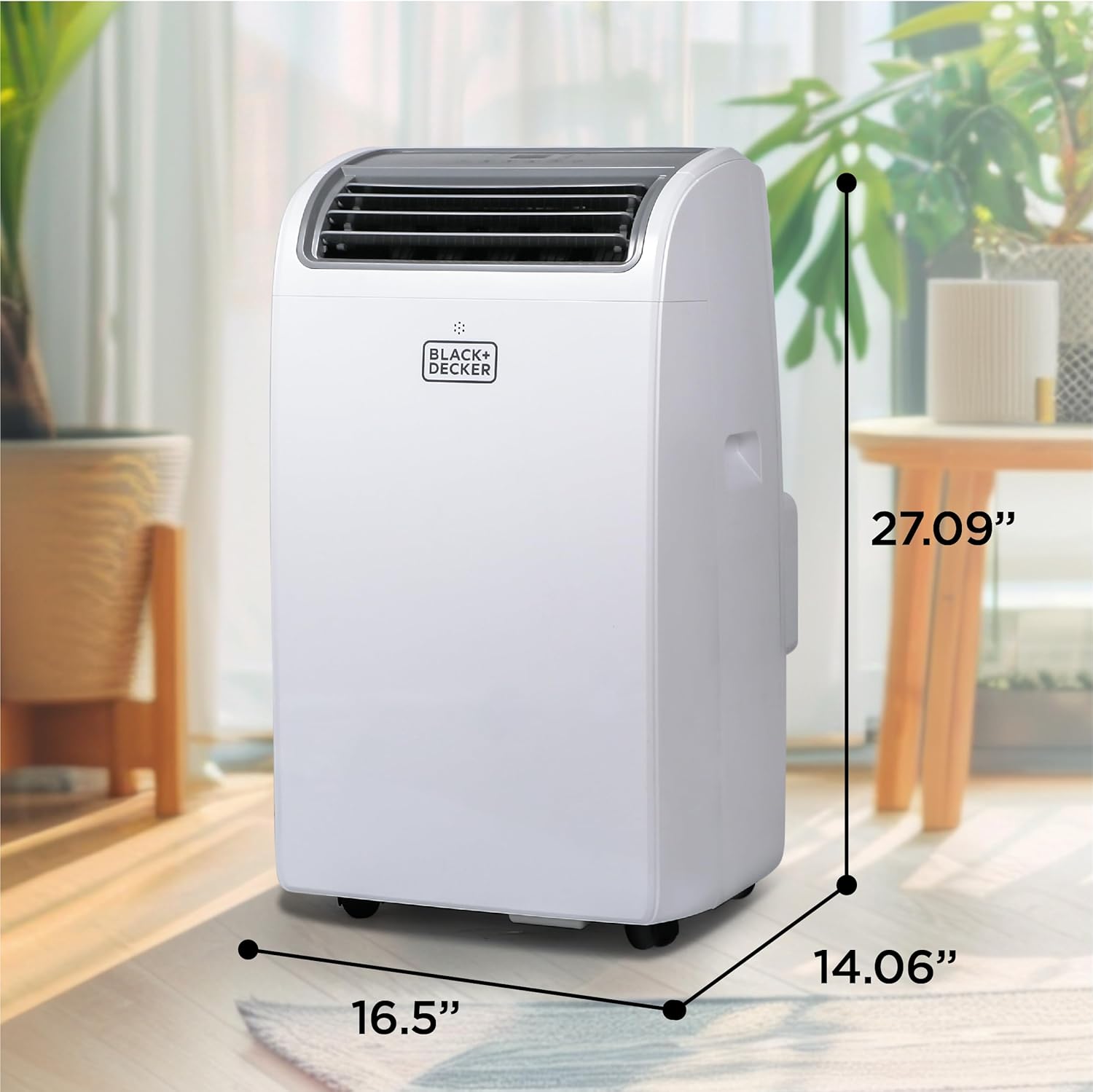 BLACK+DECKER 10,000 BTU Portable Air Conditioner for Rooms up to 450 Sq. with Remote Control, White