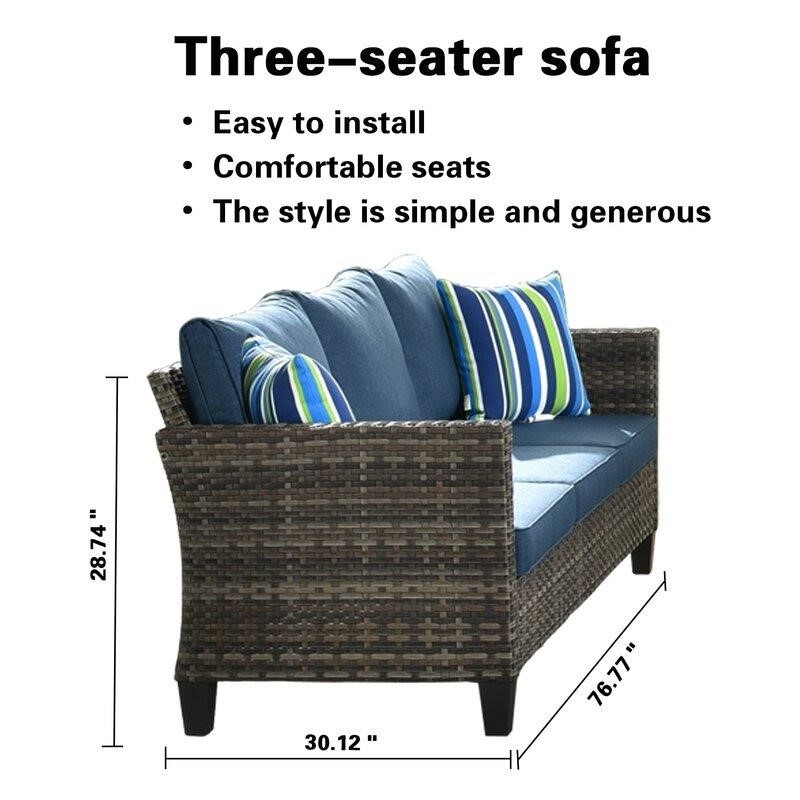 Harshil 6 Piece Rattan Sofa Seating Group with Cushions