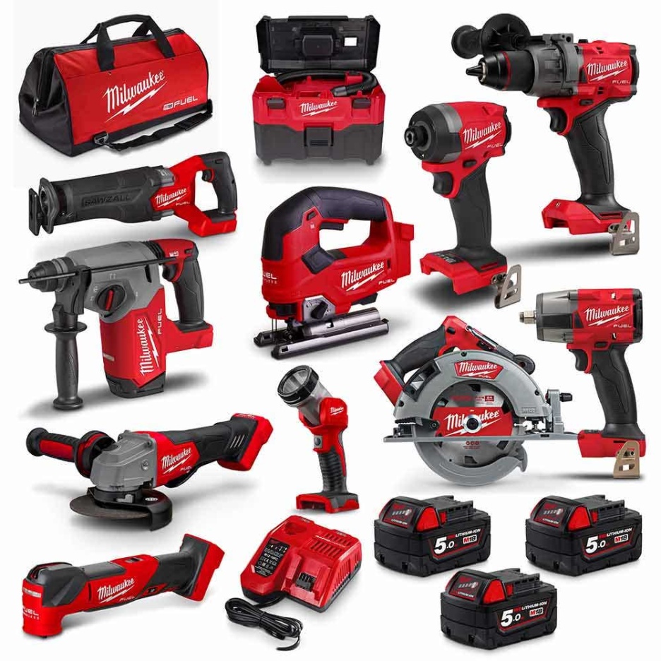 Last chance | MILWAUKEE 18V FUEL 11 Piece 3 x 5.0Ah Combo Kit M18FPP11A3503B