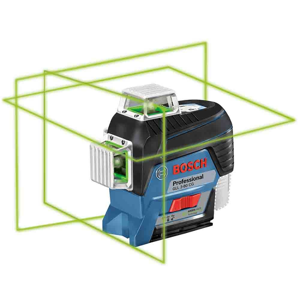 BOSCH 3 x 360掳 Multi-Line Laser Level Green Beam with Bluetooth GLL3-80CG