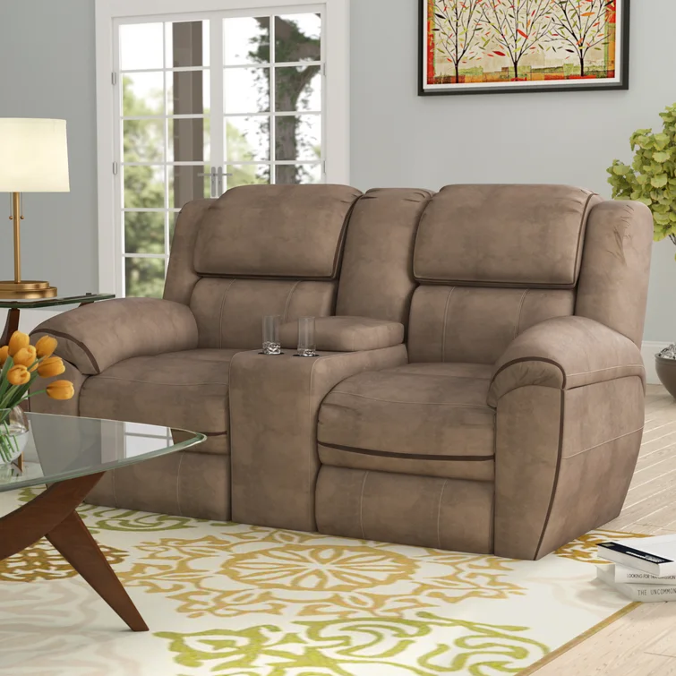 Genevieve 75'' Velvet Pillow Top Arm Reclining Loveseat