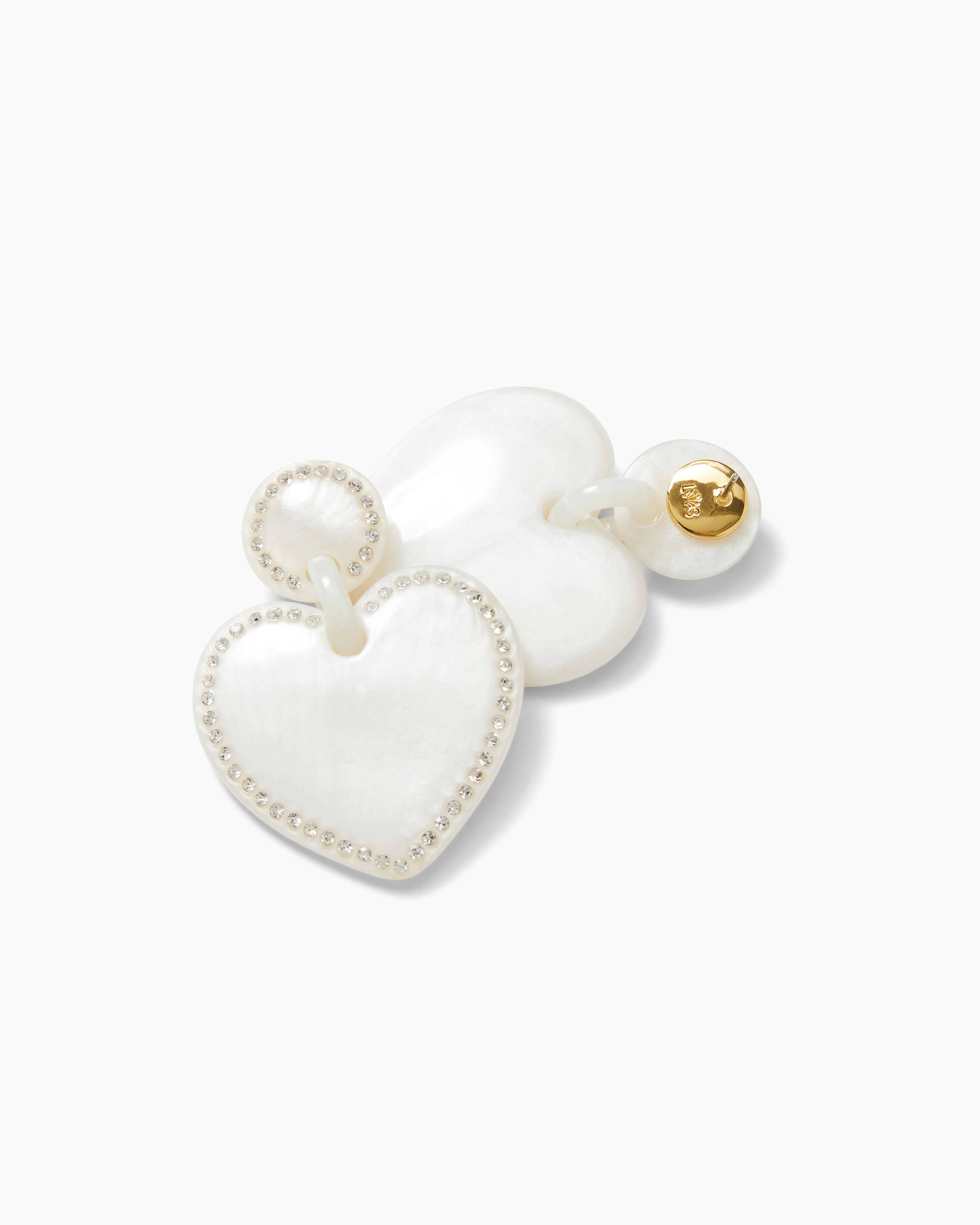 Lilly x Lele Jeweled Stitched Heart Earrings